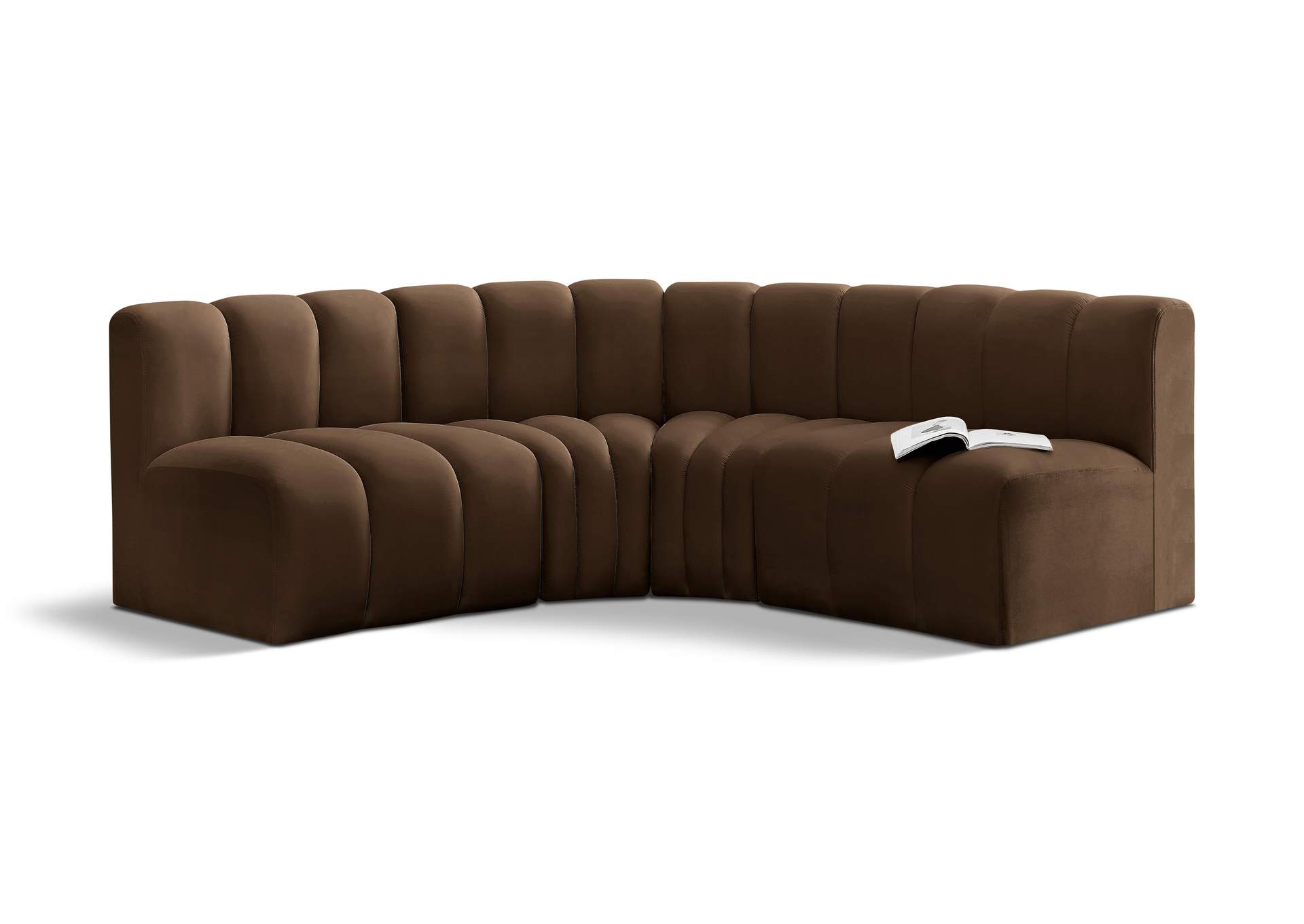 Arc Brown Velvet Modular Sofa,Meridian Furniture