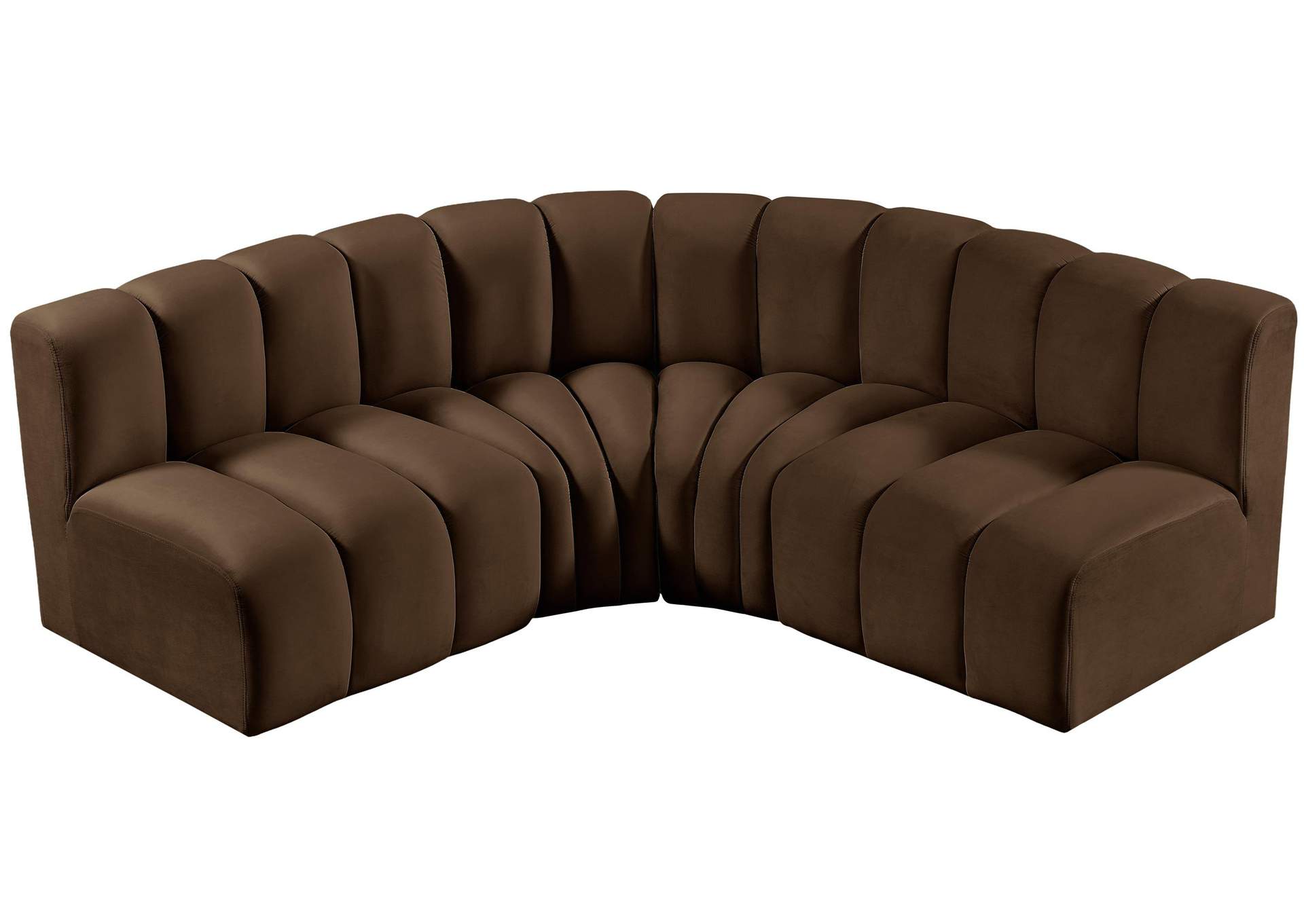 Arc Brown Velvet Modular Sofa,Meridian Furniture