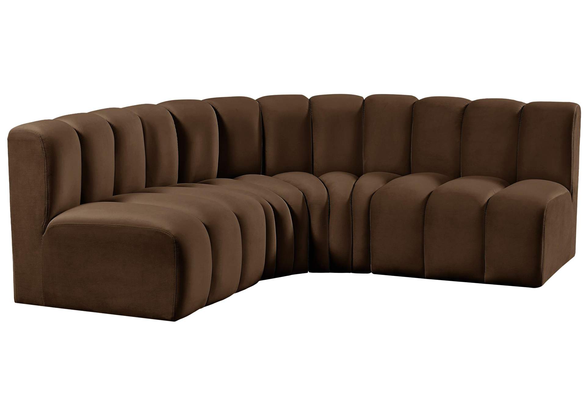 Arc Brown Velvet Modular Sofa,Meridian Furniture