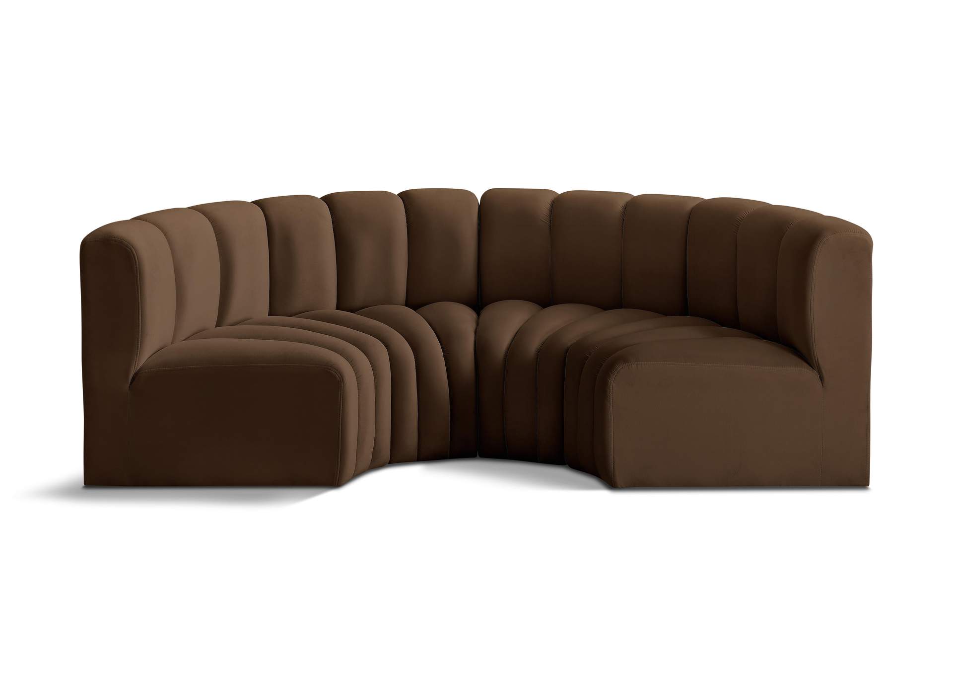 Arc Brown Velvet Modular Sofa,Meridian Furniture