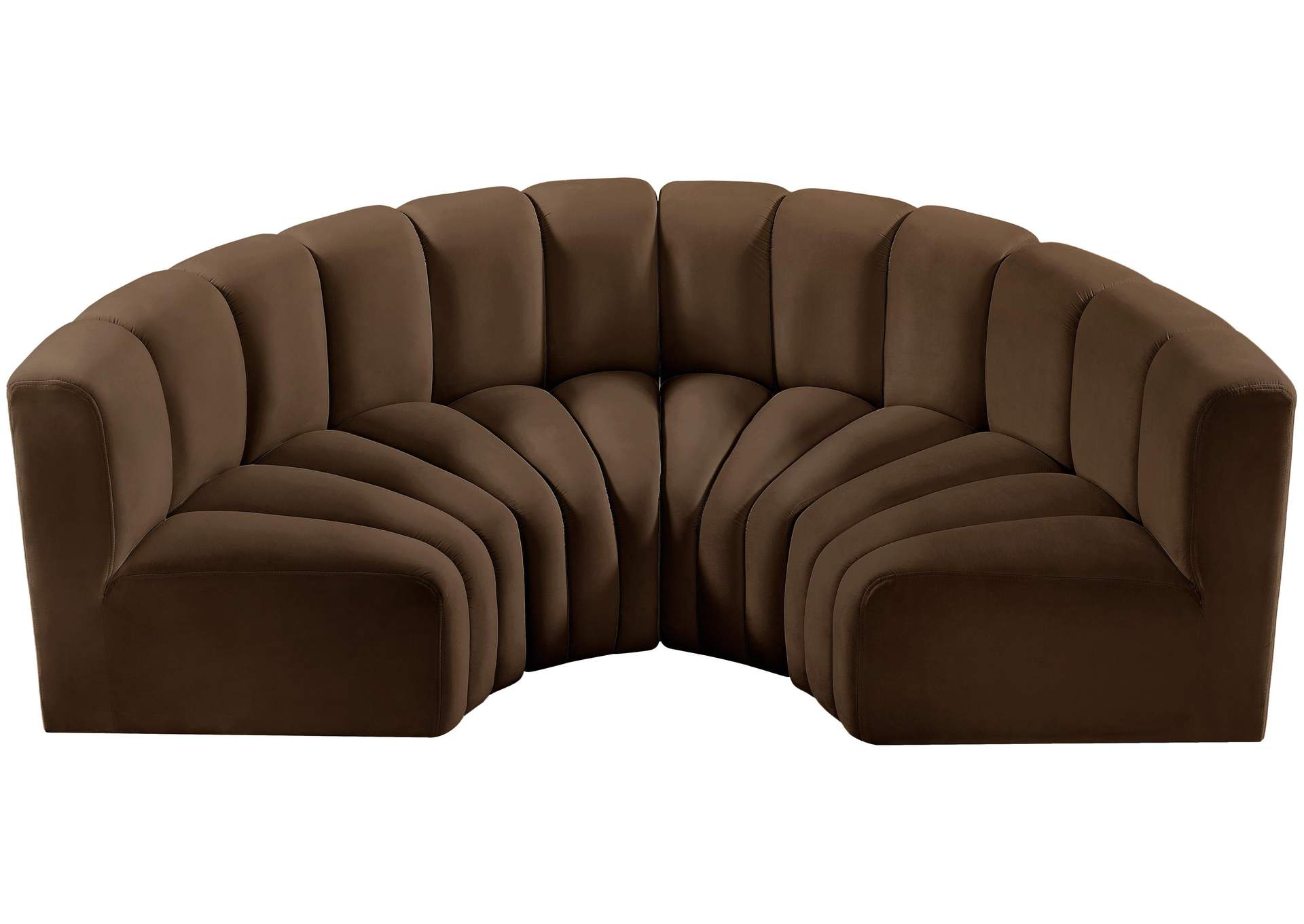 Arc Brown Velvet Modular Sofa,Meridian Furniture