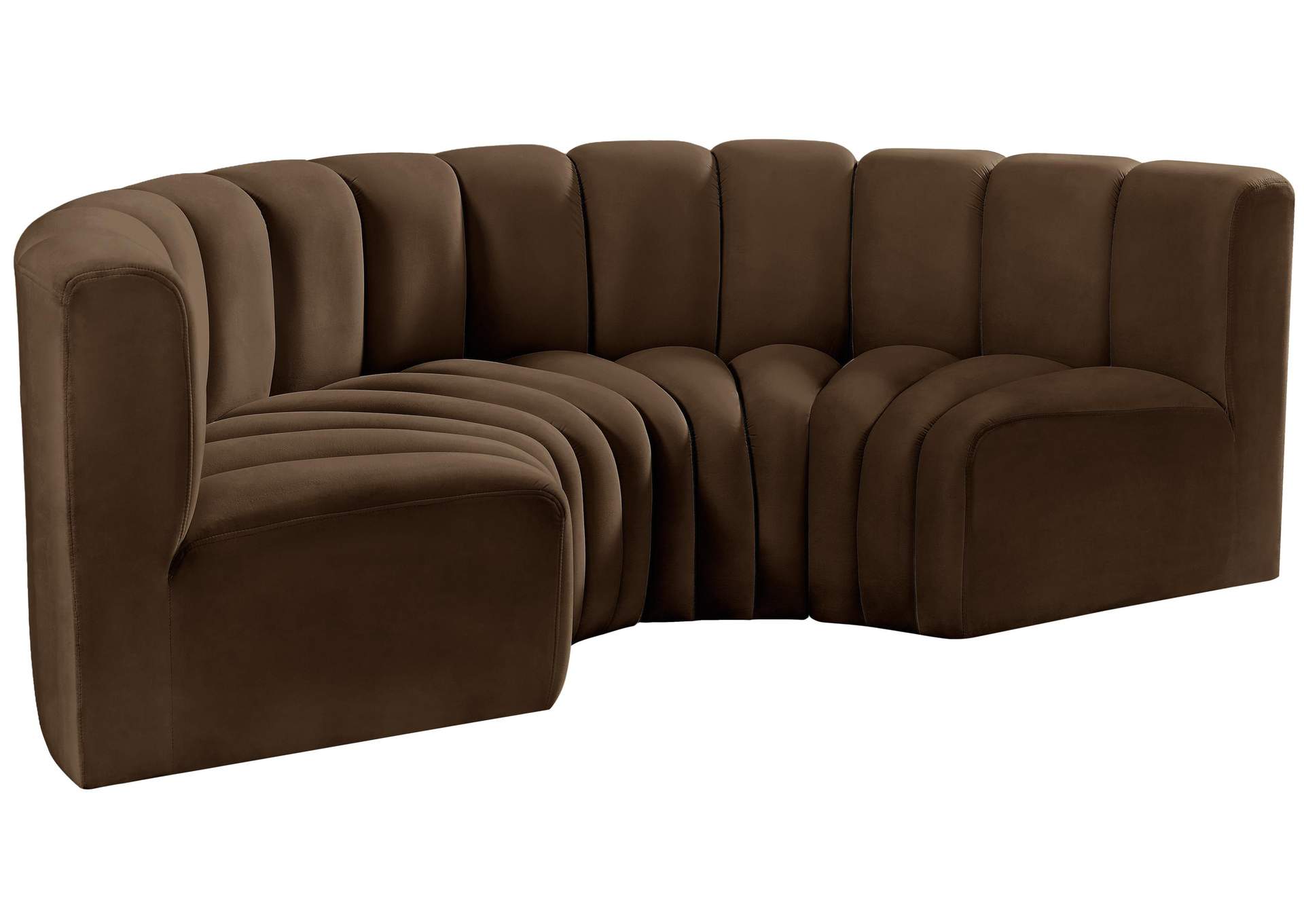 Arc Brown Velvet Modular Sofa,Meridian Furniture