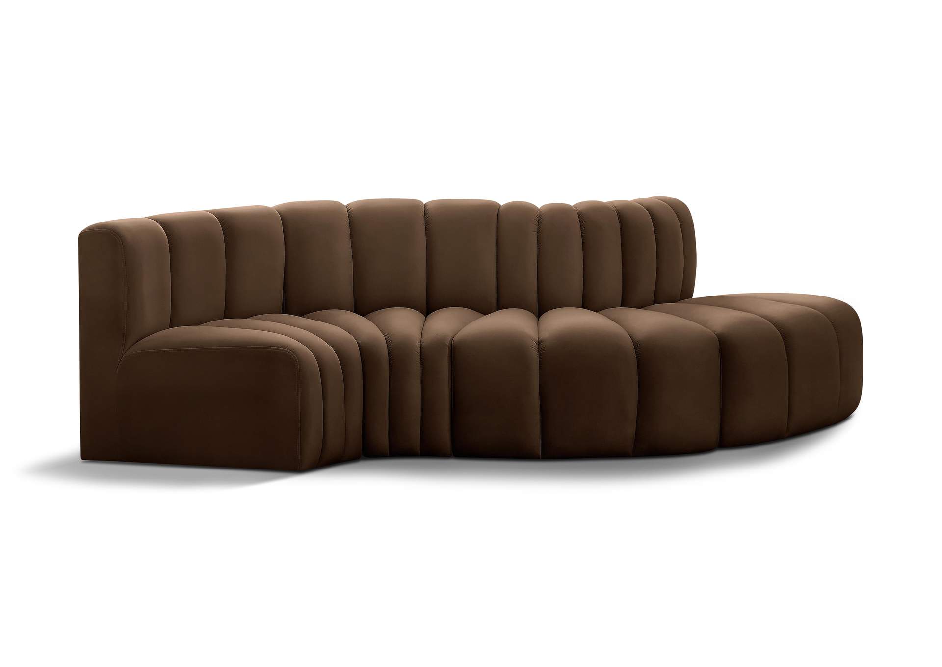 Arc Brown Velvet Modular Sofa,Meridian Furniture