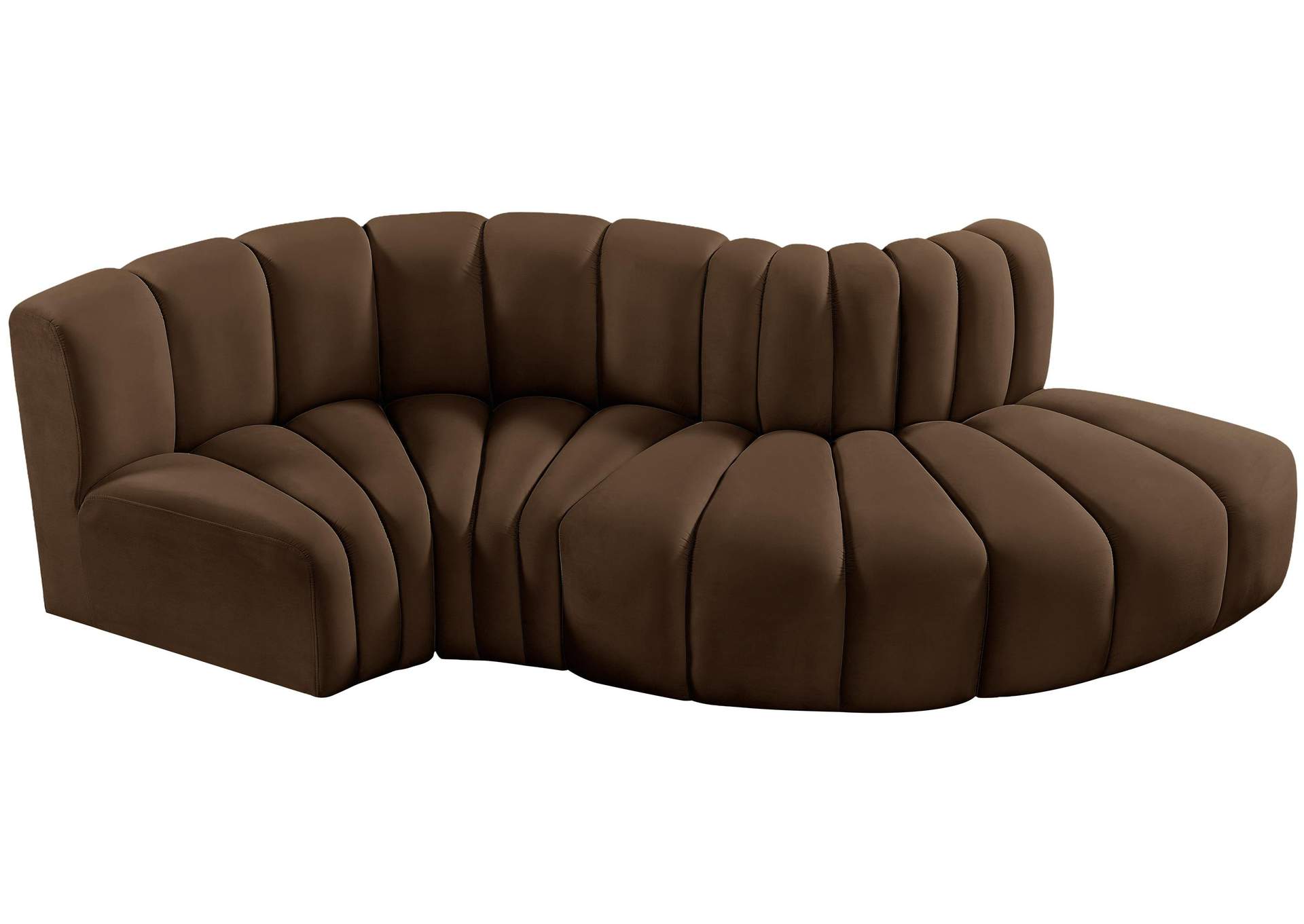 Arc Brown Velvet Modular Sofa,Meridian Furniture