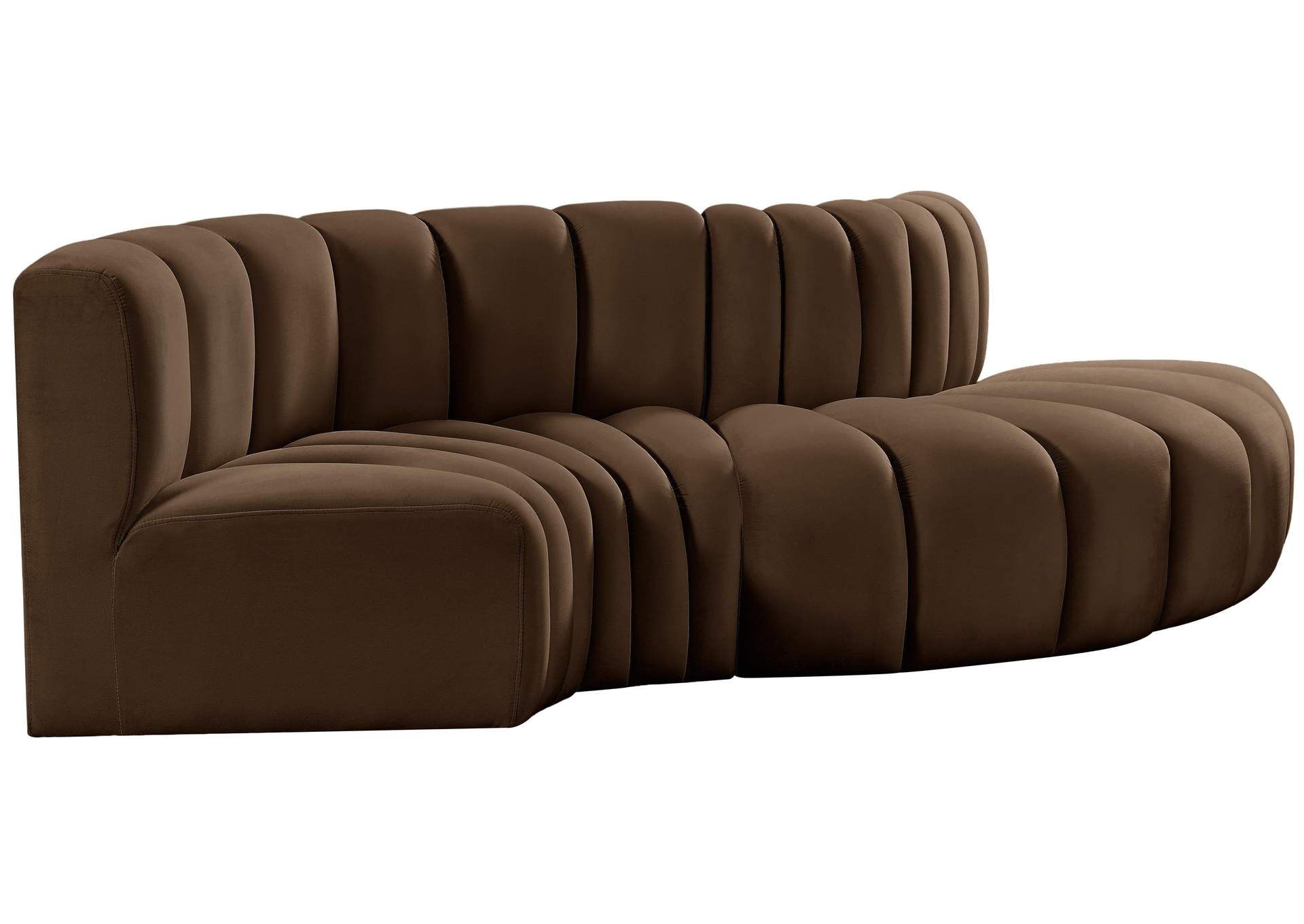 Arc Brown Velvet Modular Sofa,Meridian Furniture