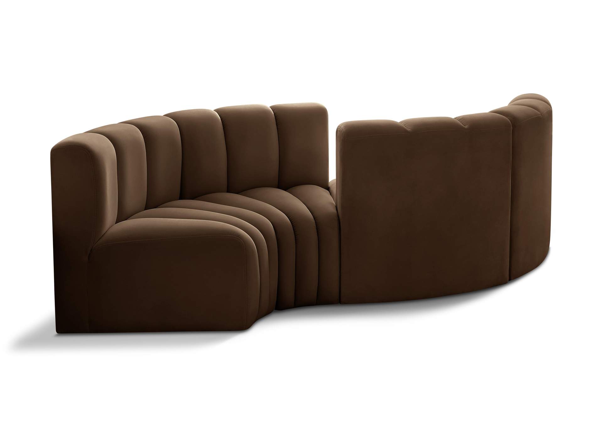 Arc Brown Velvet Modular Sofa,Meridian Furniture