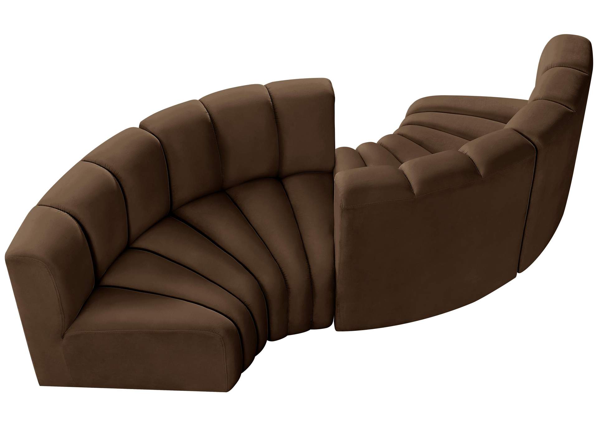 Arc Brown Velvet Modular Sofa,Meridian Furniture