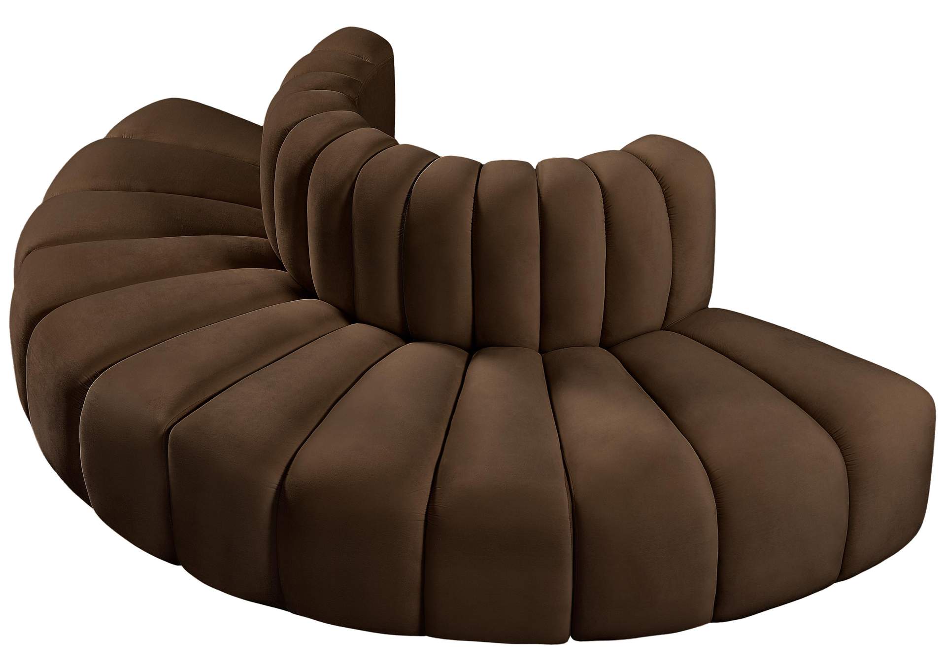 Arc Brown Velvet Modular Sofa,Meridian Furniture