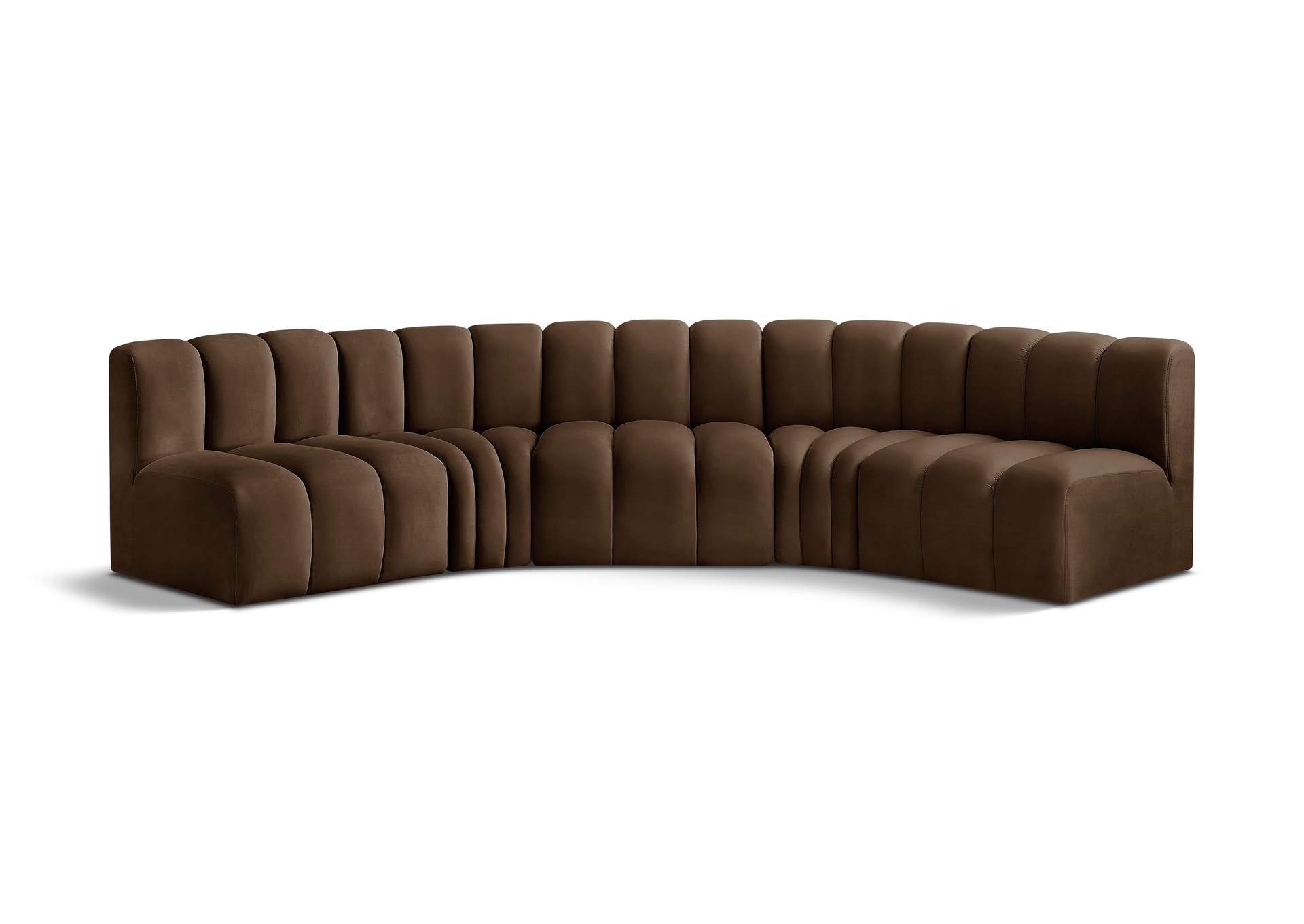 Arc Brown Velvet Modular Sofa,Meridian Furniture