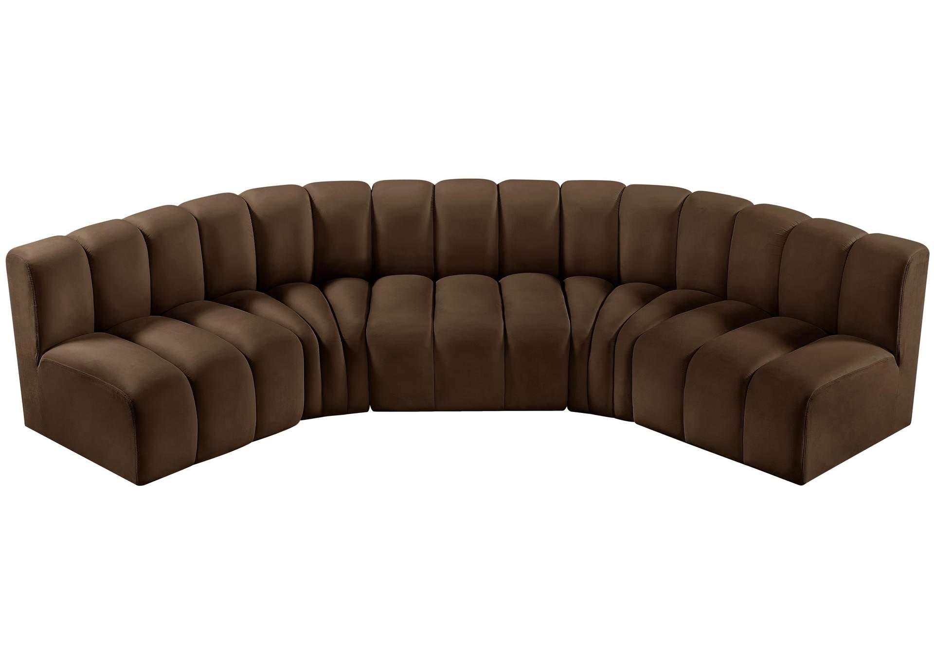 Arc Brown Velvet Modular Sofa,Meridian Furniture