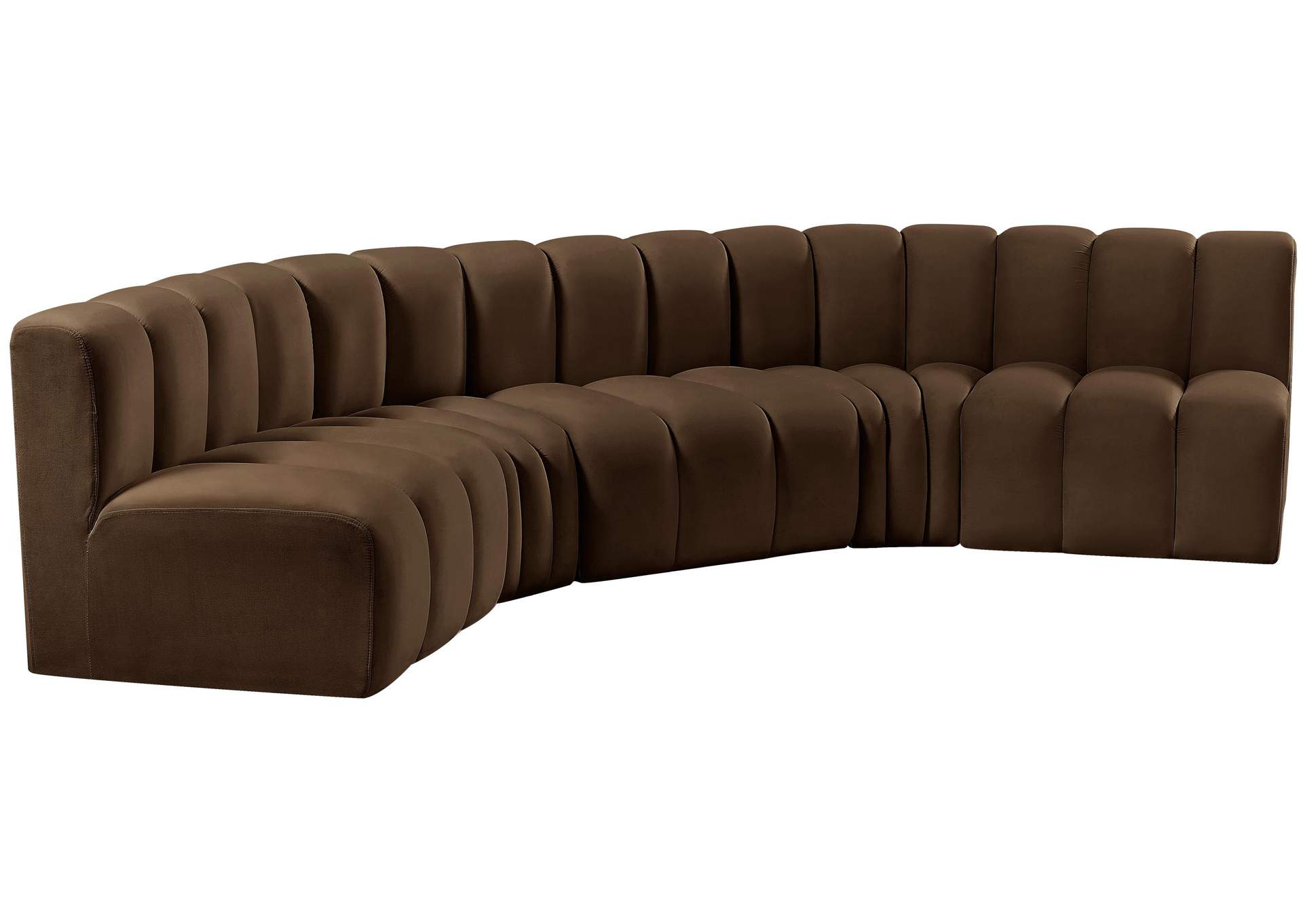 Arc Brown Velvet Modular Sofa,Meridian Furniture