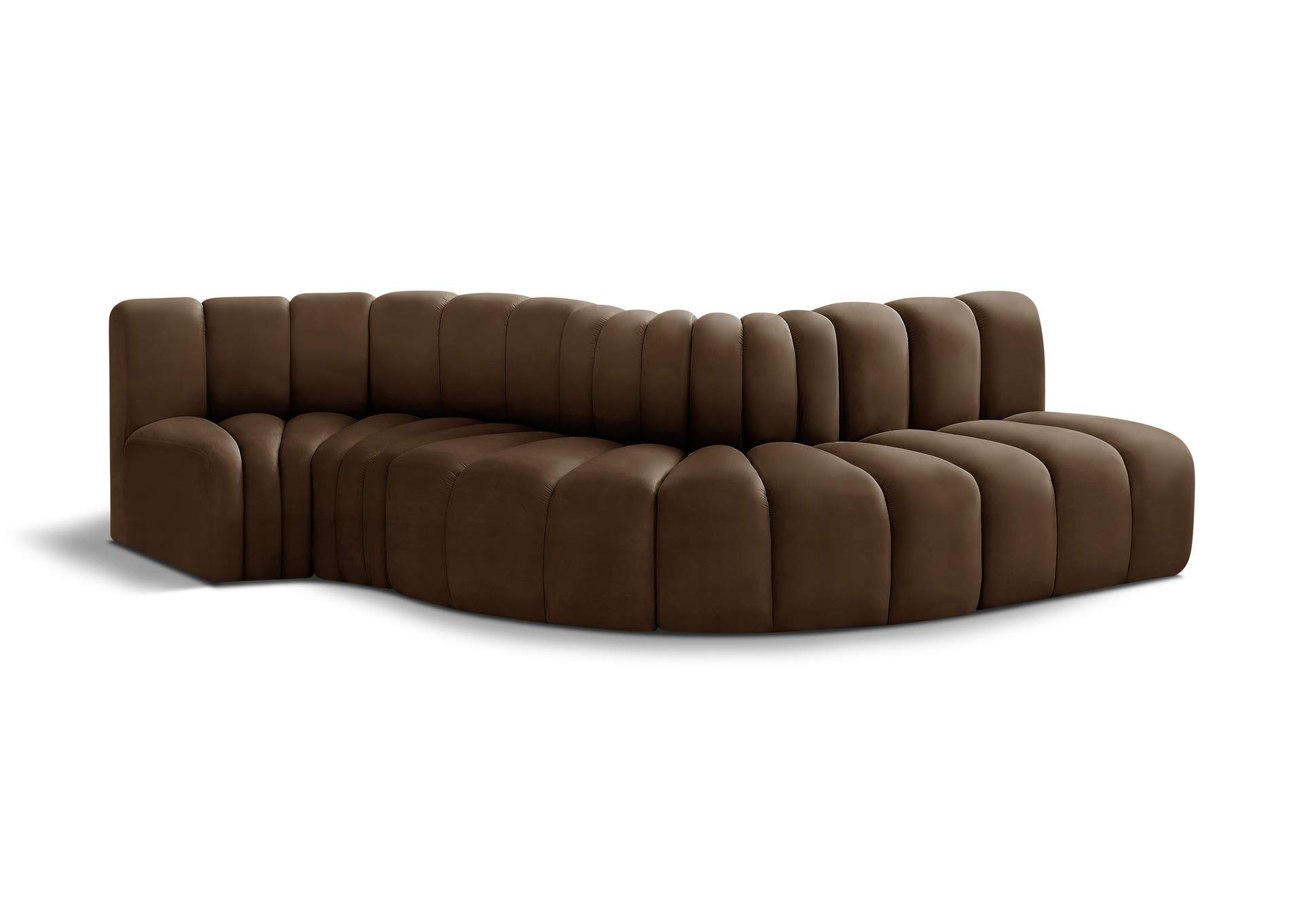 Arc Brown Velvet Modular Sofa,Meridian Furniture