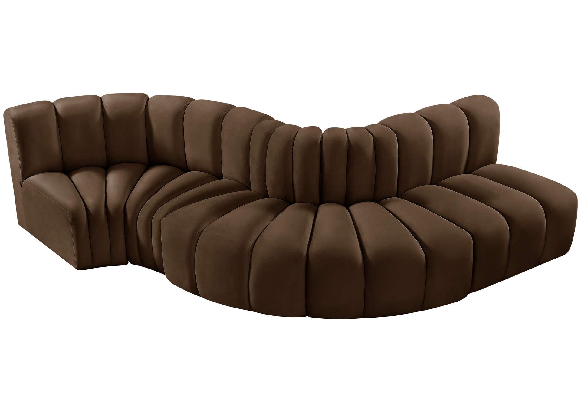 Arc Brown Velvet Modular Sofa,Meridian Furniture