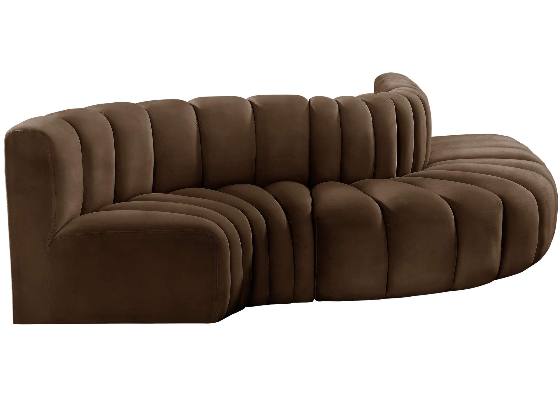 Arc Brown Velvet Modular Sofa,Meridian Furniture