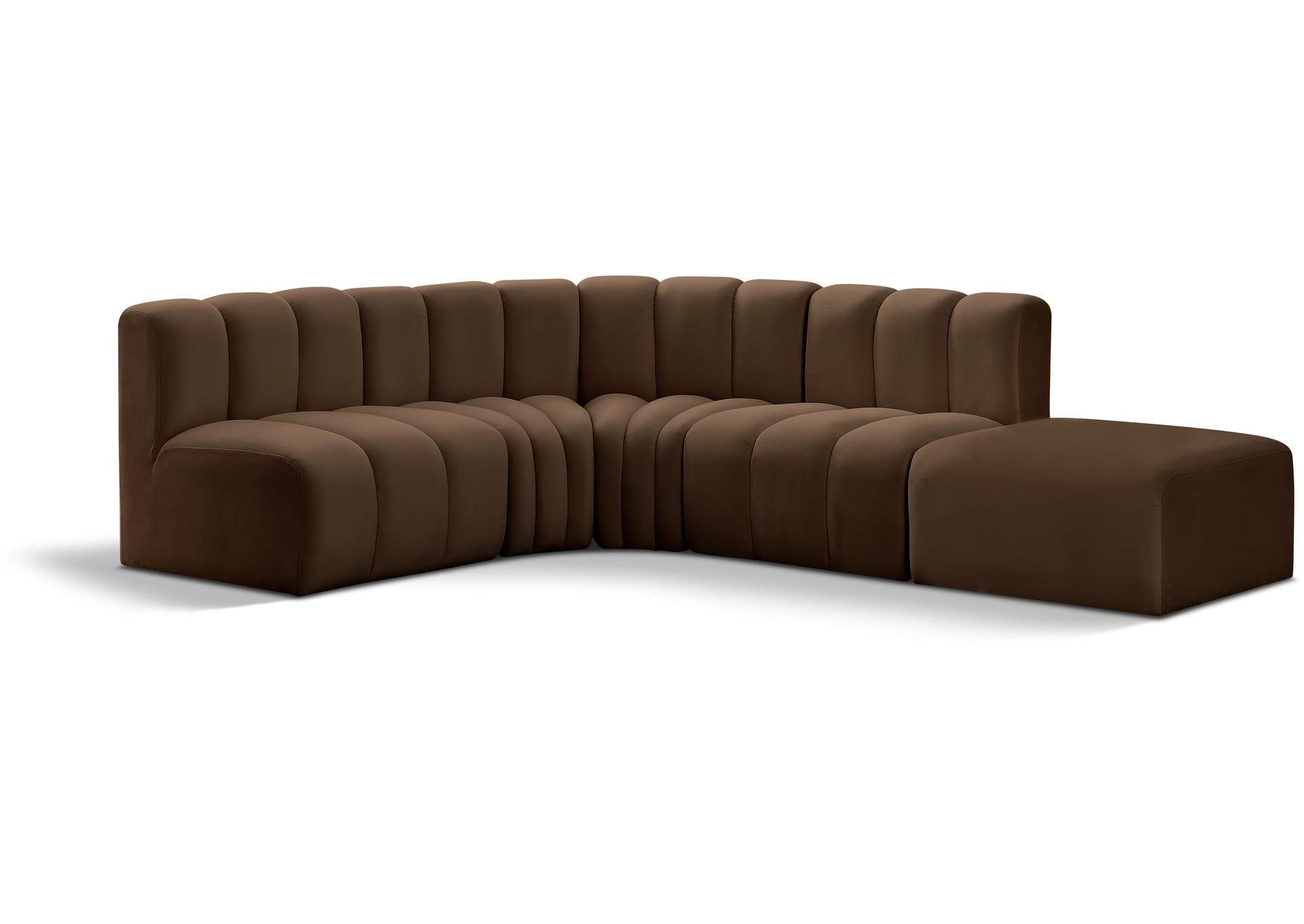 Arc Brown Velvet Modular Sofa,Meridian Furniture