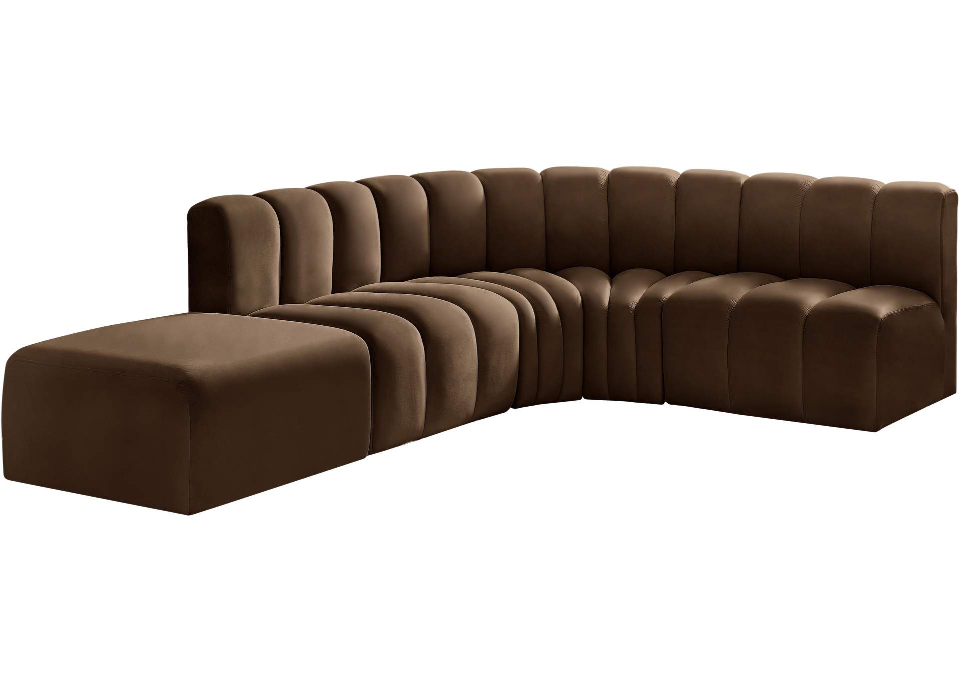 Arc Brown Velvet Modular Sofa,Meridian Furniture