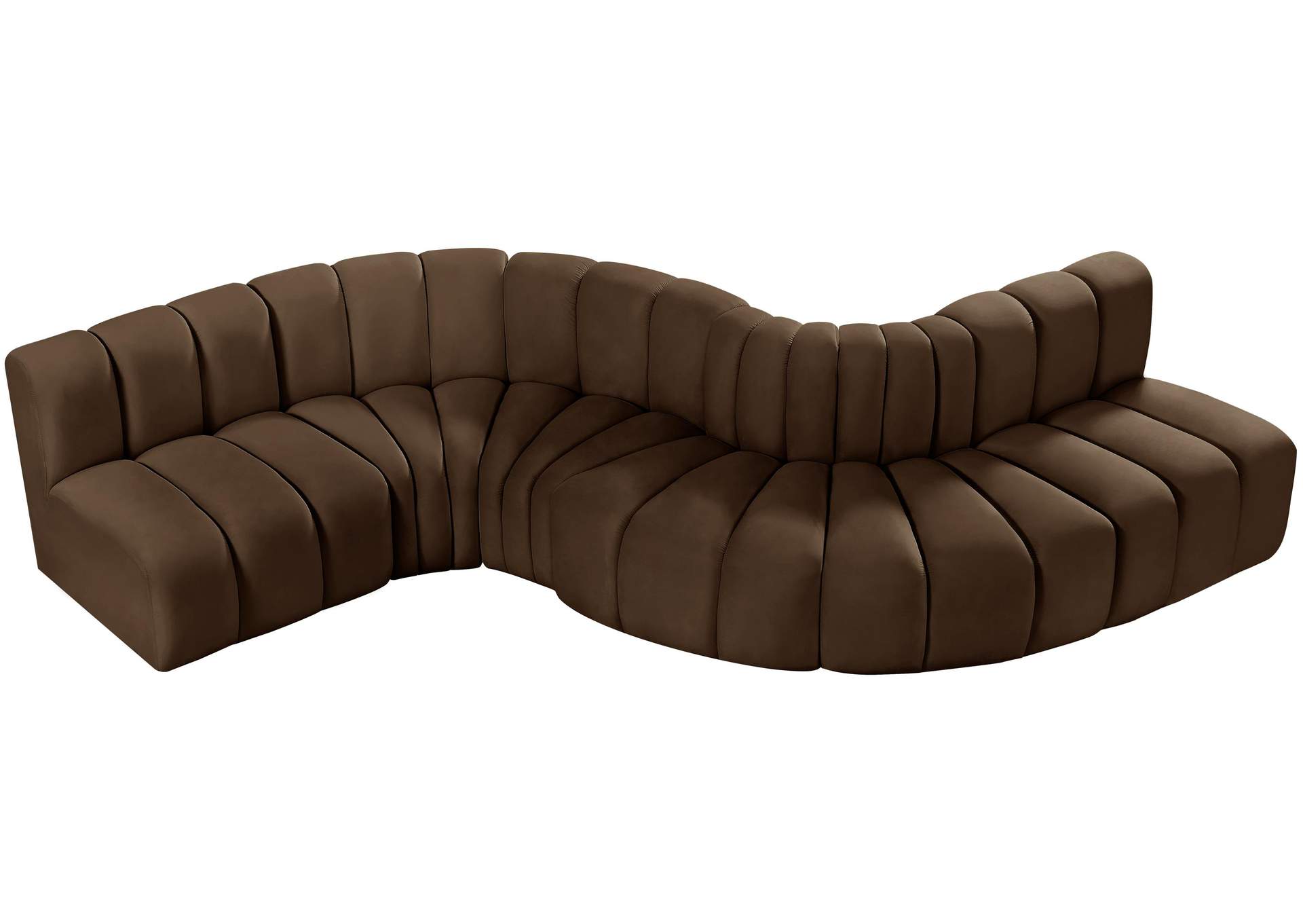 Arc Brown Velvet Modular Sofa,Meridian Furniture