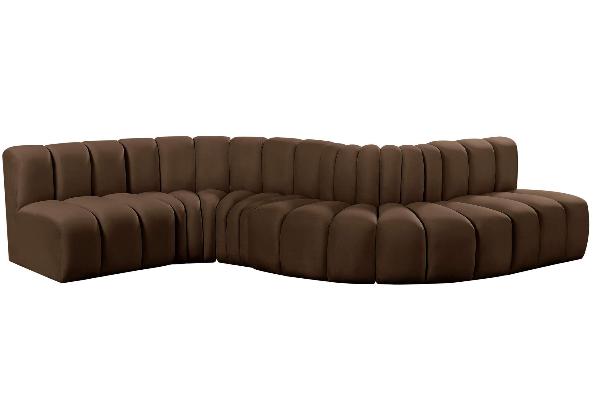 Arc Brown Velvet Modular Sofa,Meridian Furniture