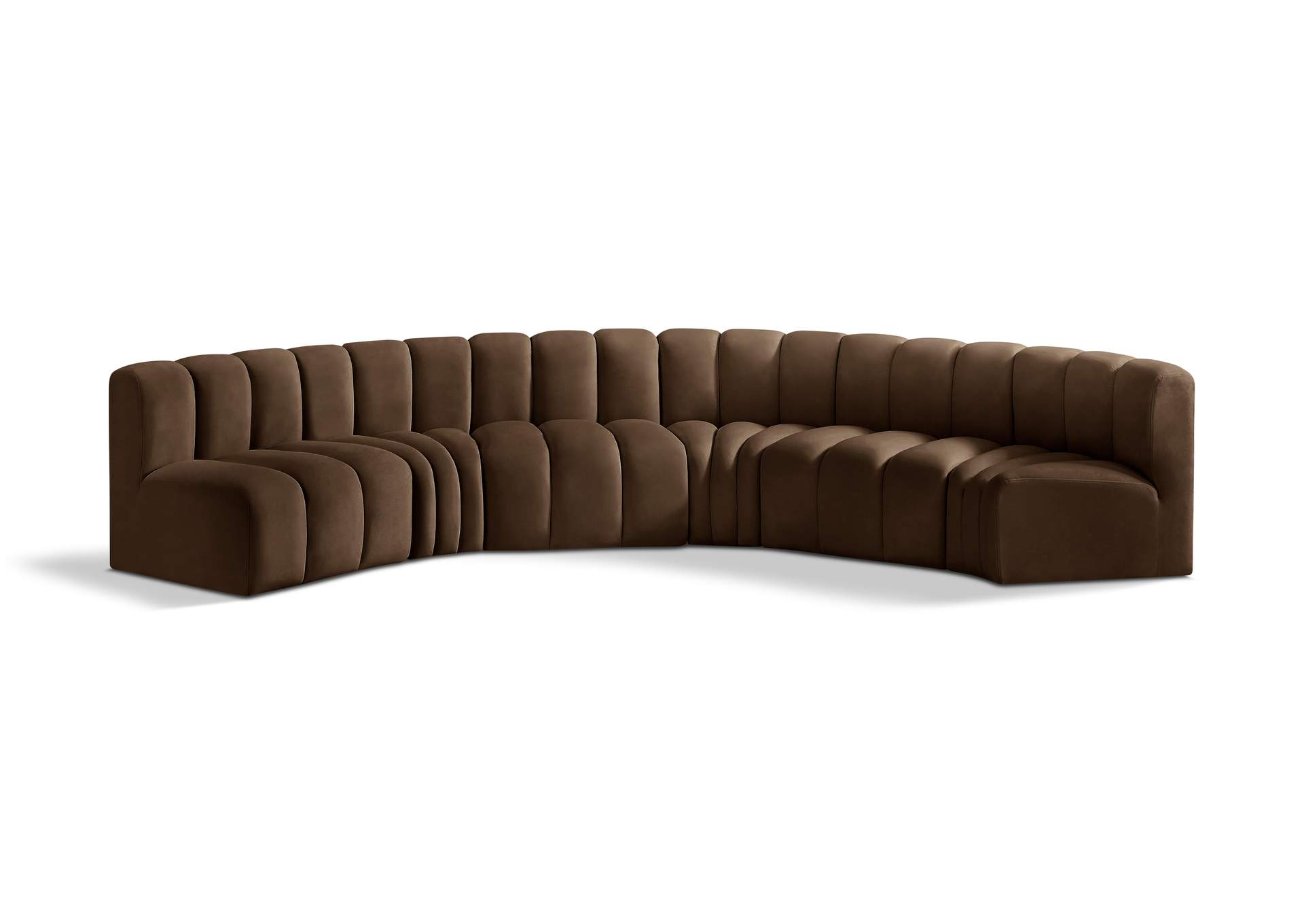 Arc Brown Velvet Modular Sofa,Meridian Furniture