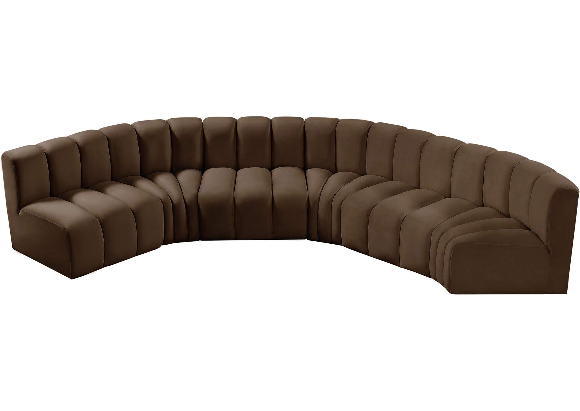 Arc Brown Velvet Modular Sofa,Meridian Furniture