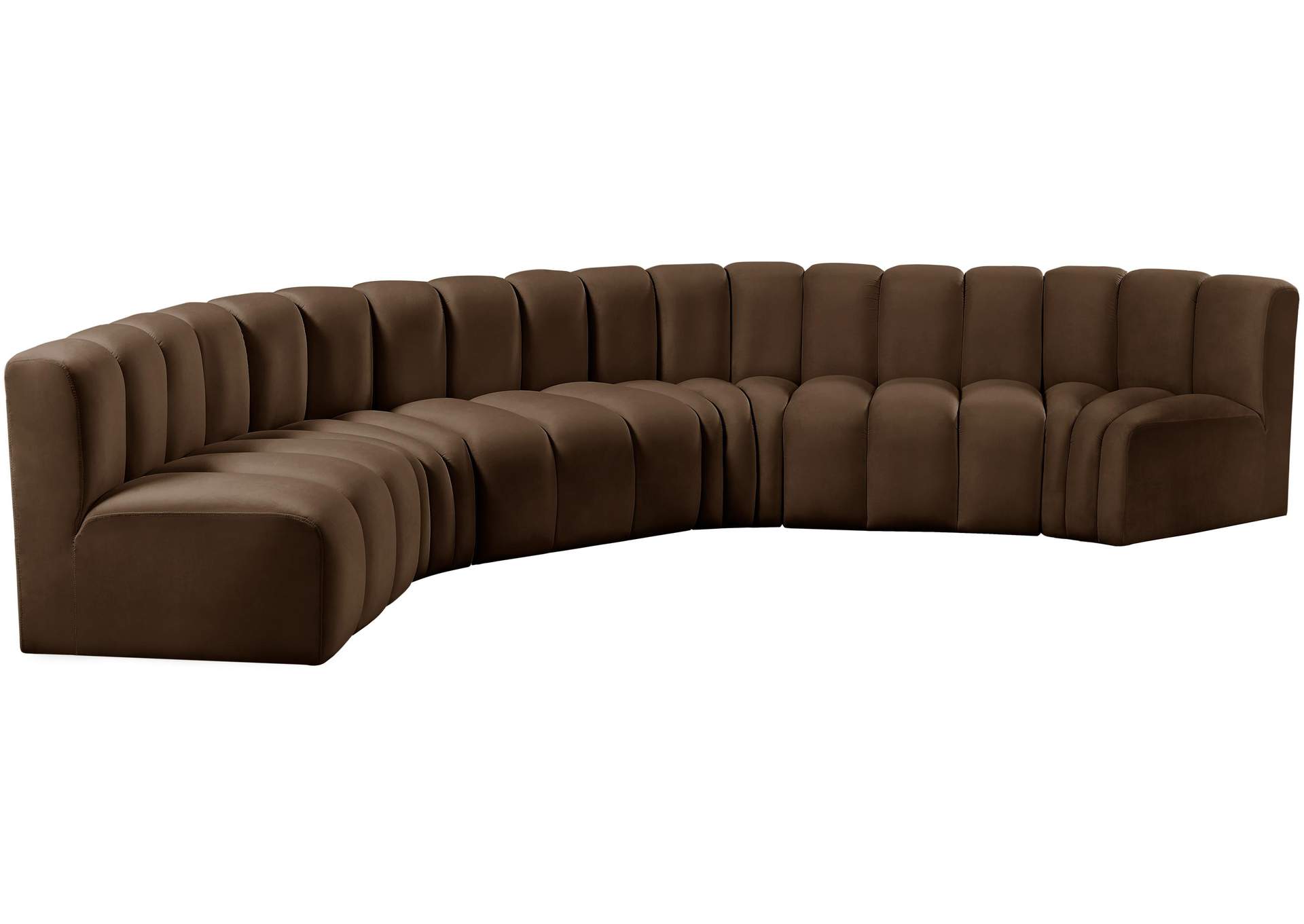 Arc Brown Velvet Modular Sofa,Meridian Furniture