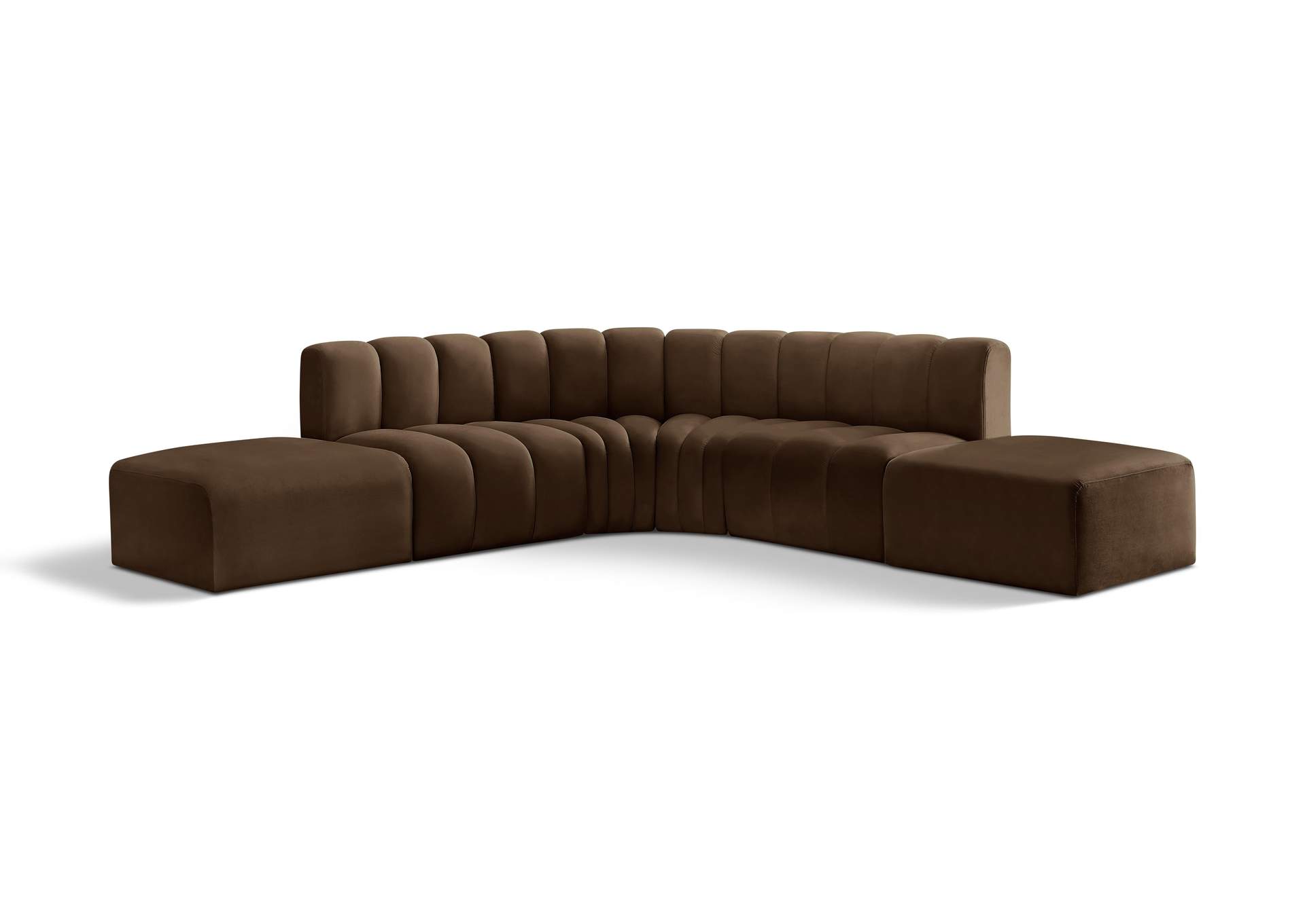 Arc Brown Velvet Modular Sofa,Meridian Furniture