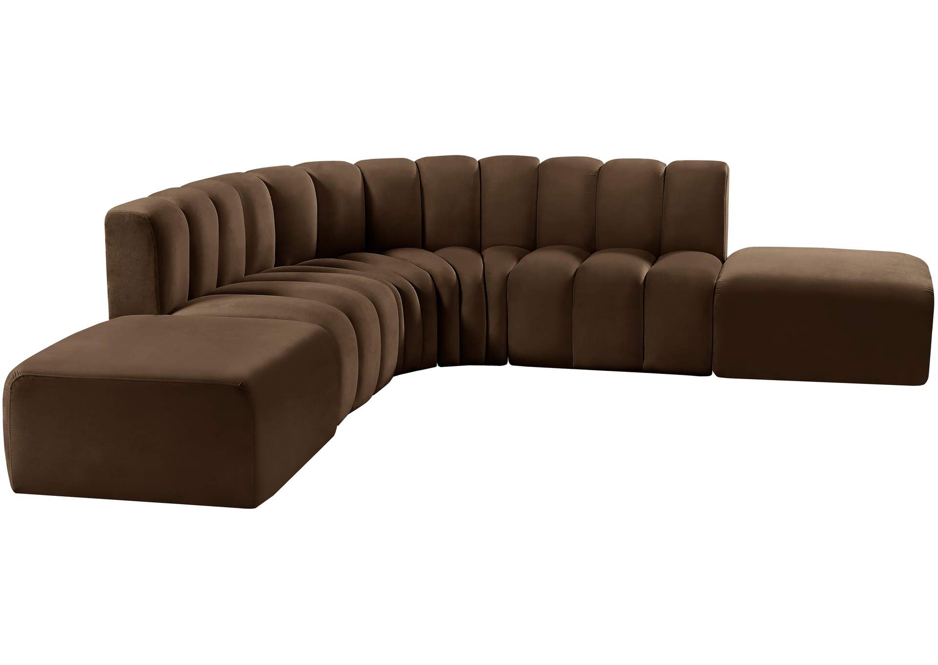 Arc Brown Velvet Modular Sofa,Meridian Furniture