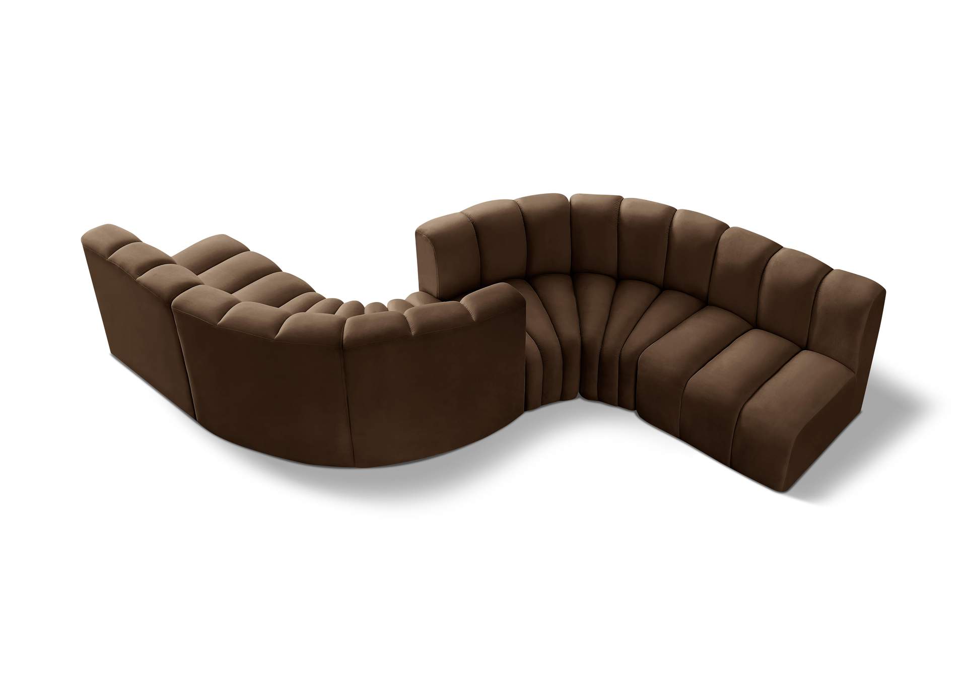 Arc Brown Velvet Modular Sofa,Meridian Furniture