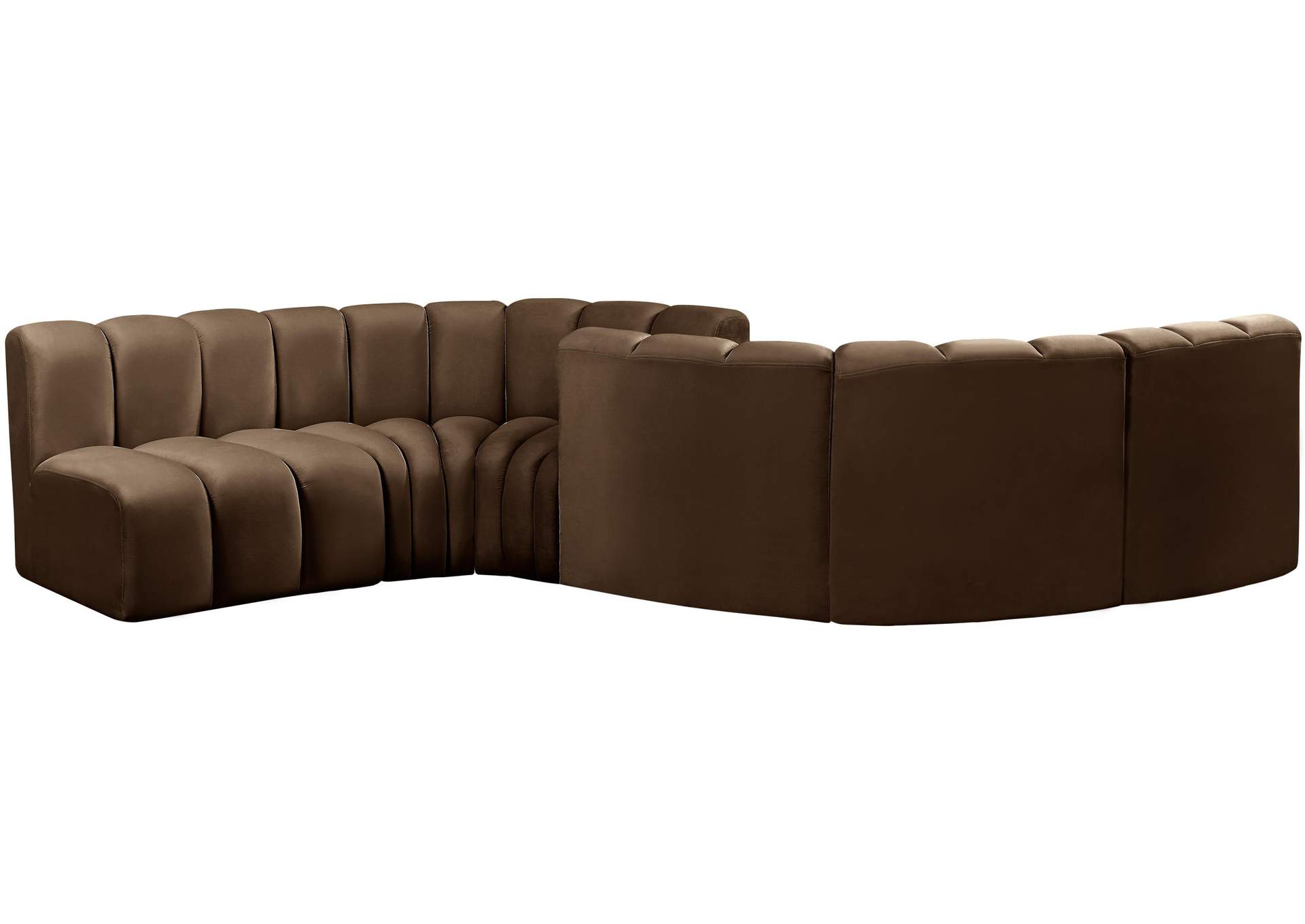 Arc Brown Velvet Modular Sofa,Meridian Furniture