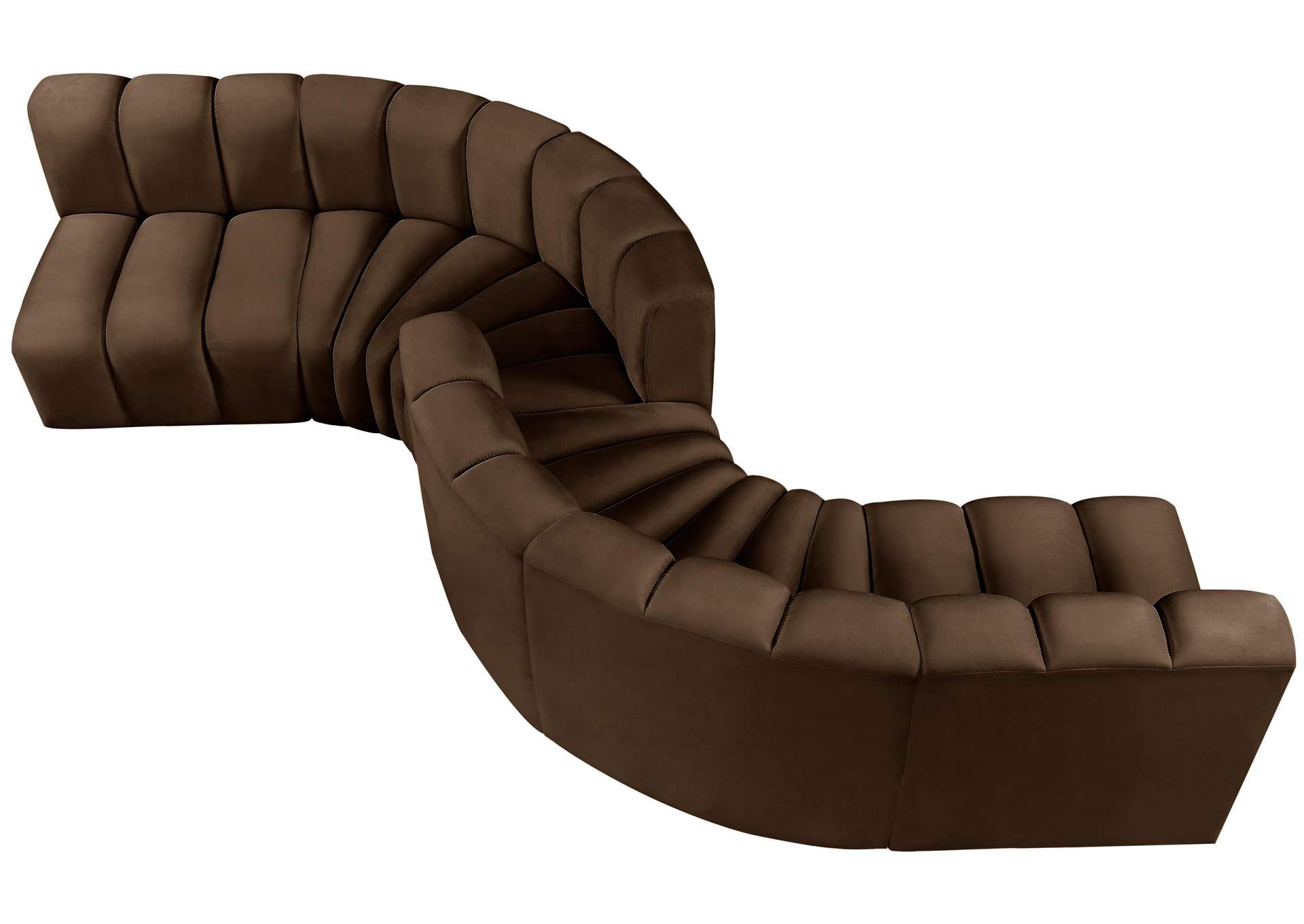 Arc Brown Velvet Modular Sofa,Meridian Furniture