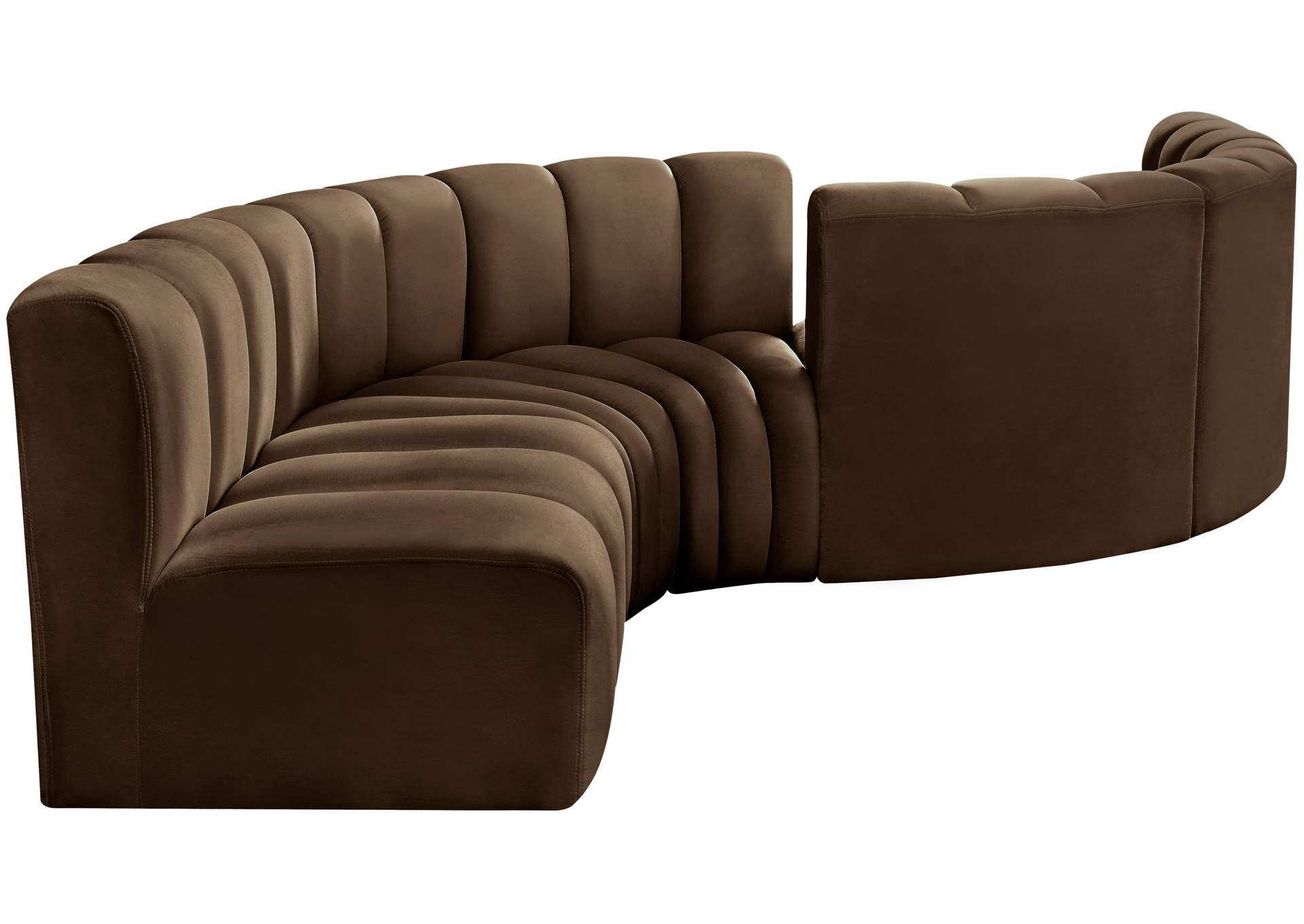 Arc Brown Velvet Modular Sofa,Meridian Furniture