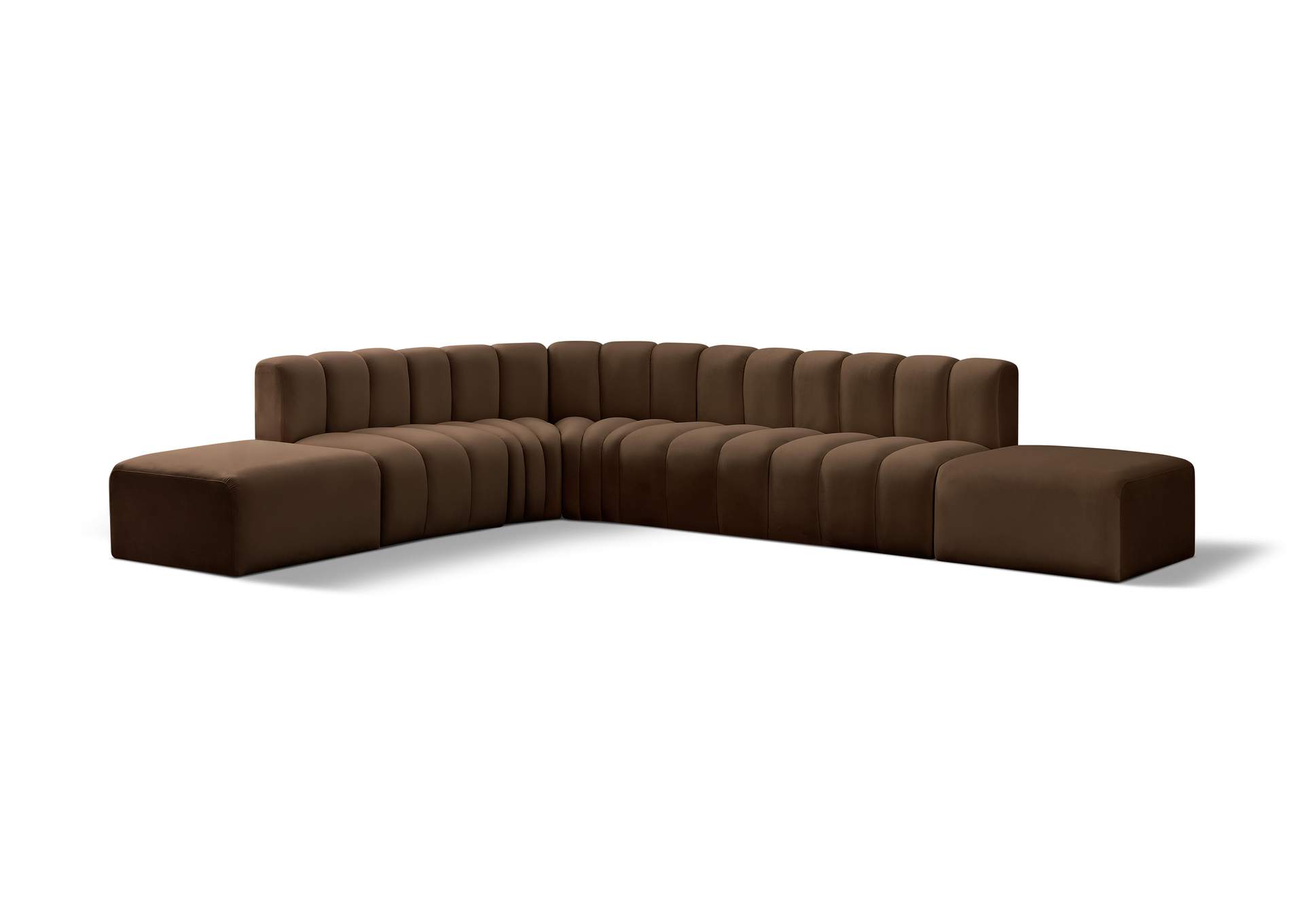 Arc Brown Velvet Modular Sofa,Meridian Furniture