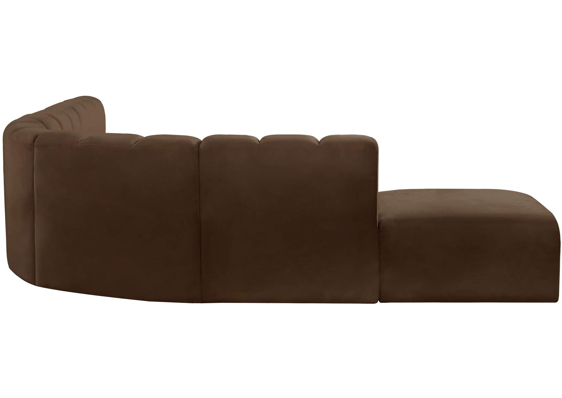 Arc Brown Velvet Modular Sofa,Meridian Furniture