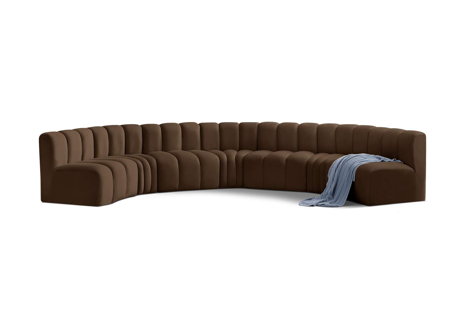 Arc Brown Velvet Modular Sofa,Meridian Furniture