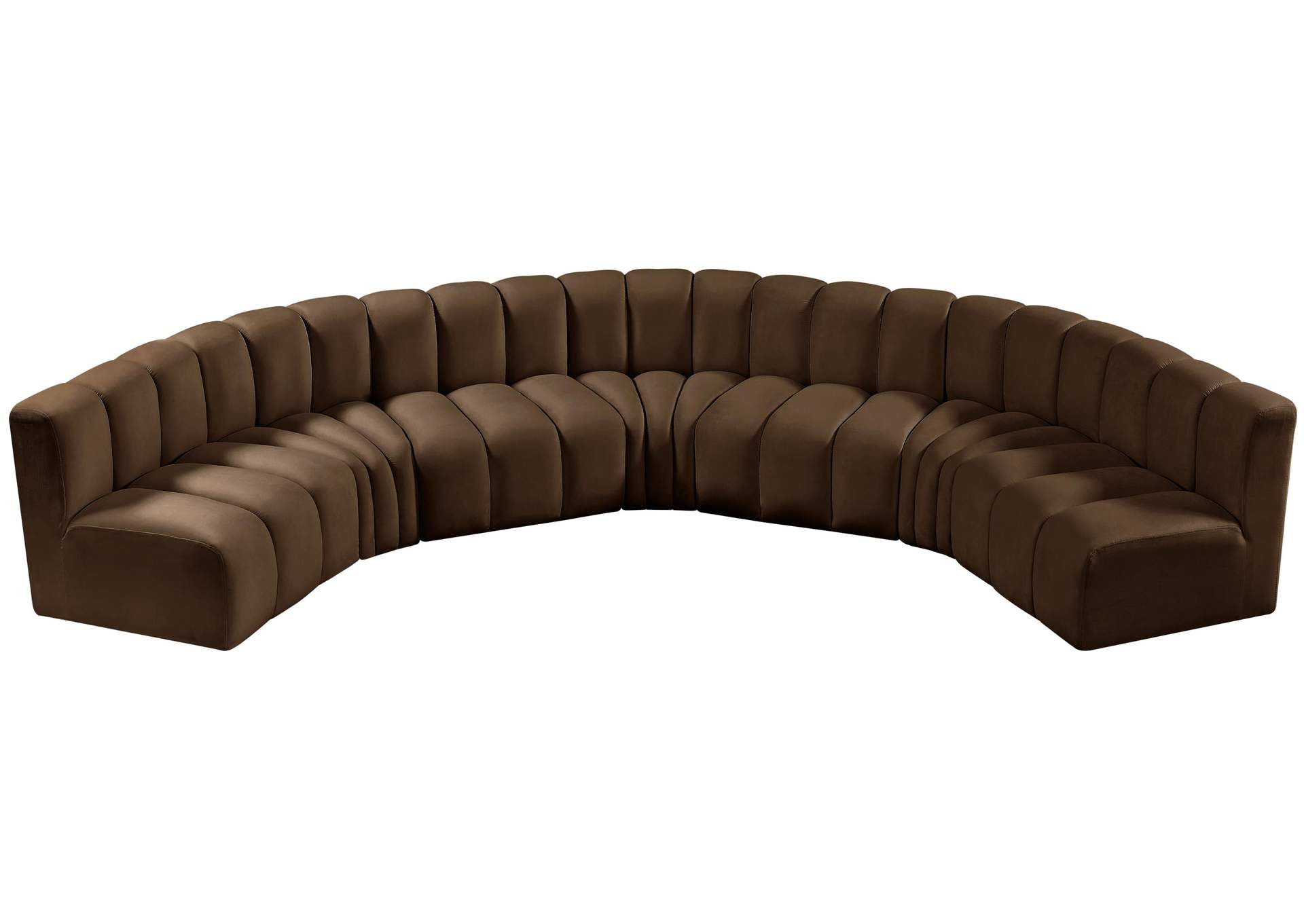 Arc Brown Velvet Modular Sofa,Meridian Furniture