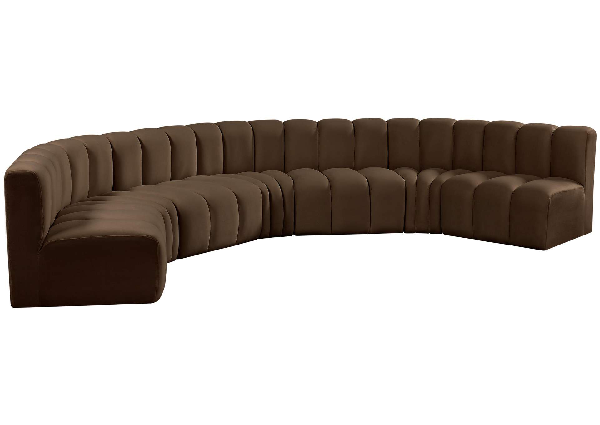 Arc Brown Velvet Modular Sofa,Meridian Furniture