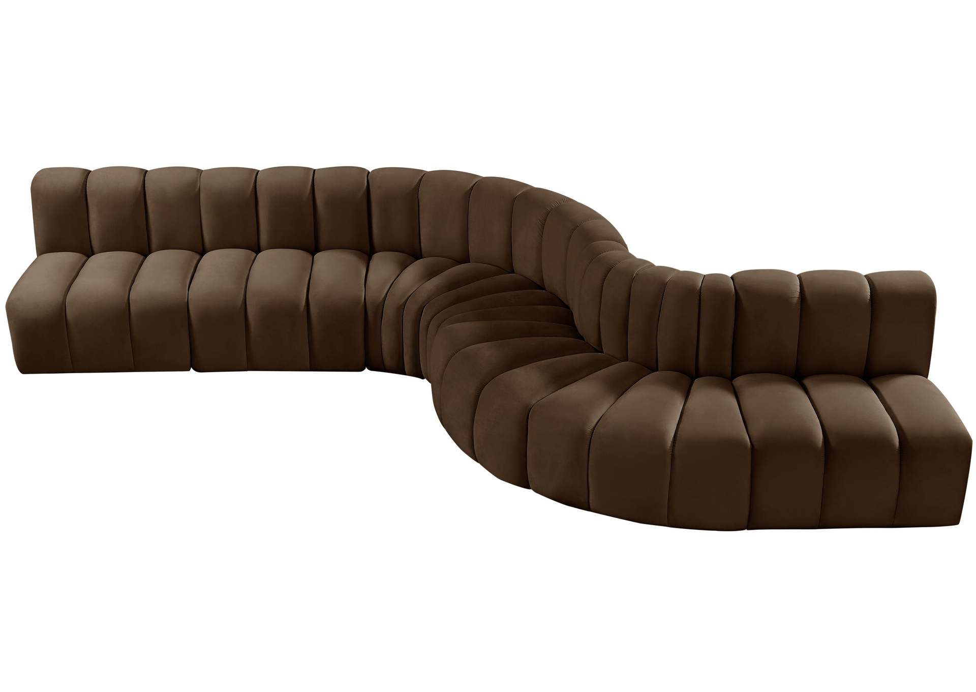 Arc Brown Velvet Modular Sofa,Meridian Furniture