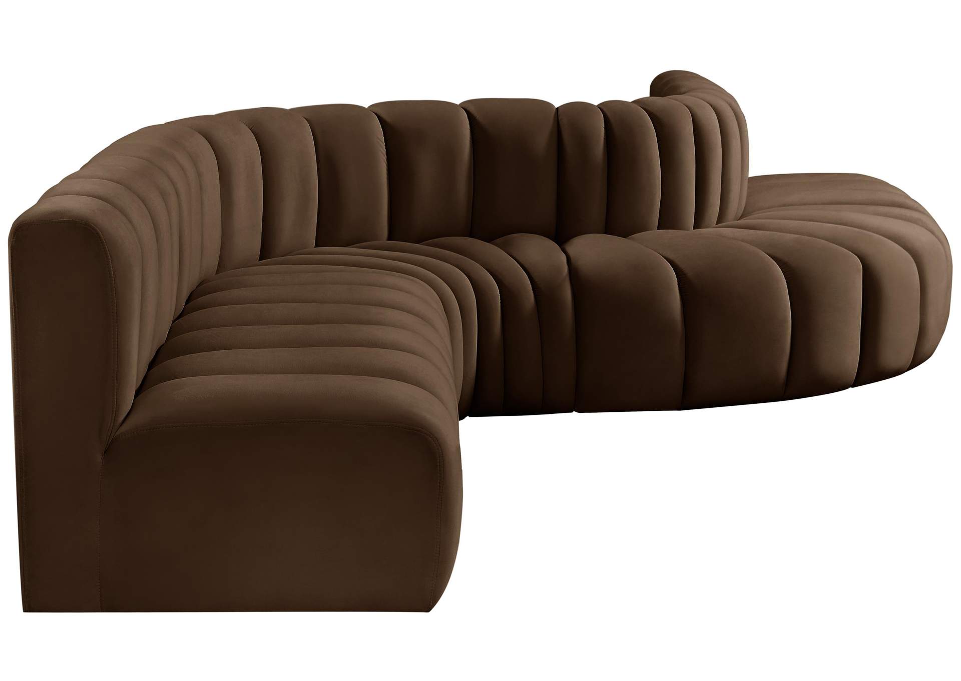 Arc Brown Velvet Modular Sofa,Meridian Furniture