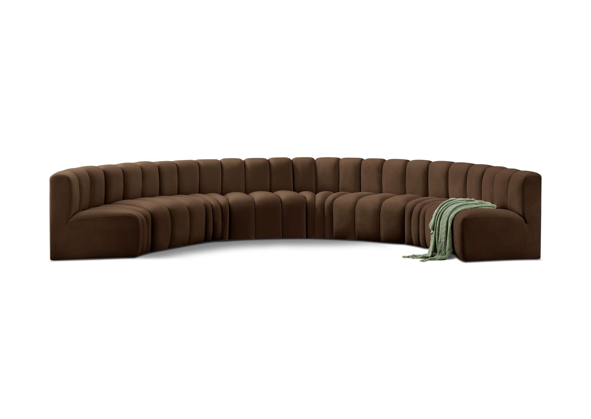 Arc Brown Velvet Modular Sofa,Meridian Furniture