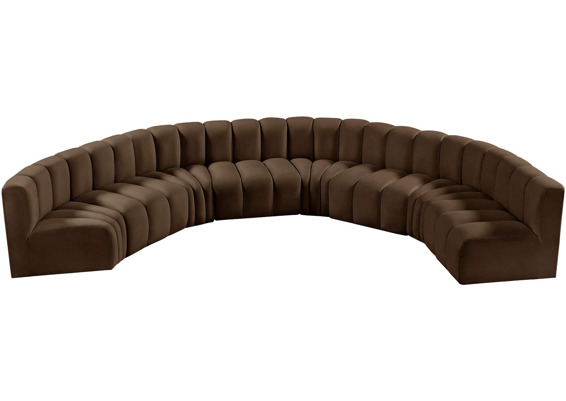 Arc Brown Velvet Modular Sofa,Meridian Furniture