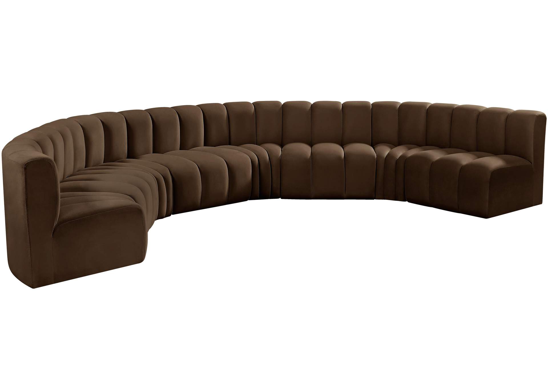 Arc Brown Velvet Modular Sofa,Meridian Furniture