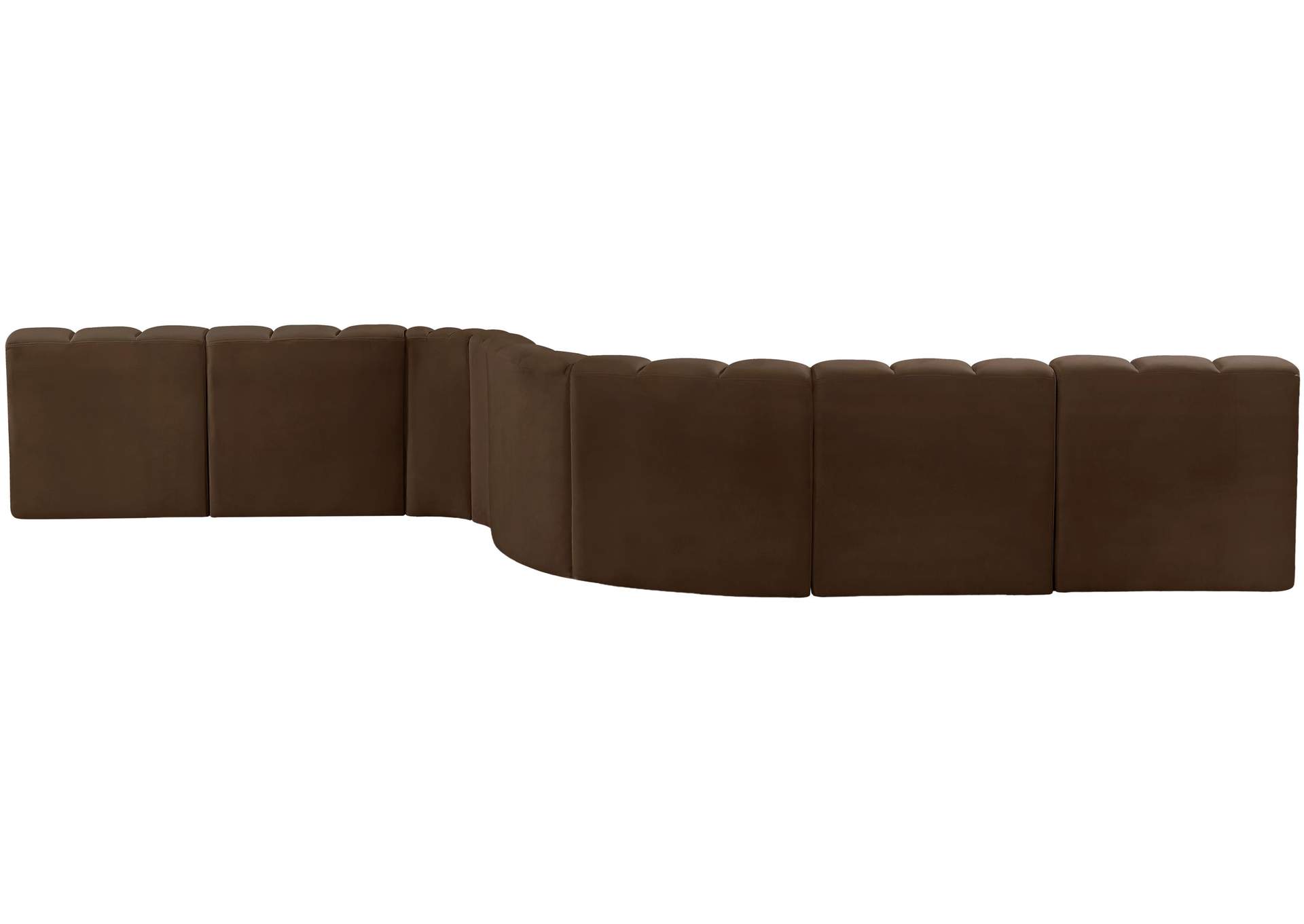 Arc Brown Velvet Modular Sofa,Meridian Furniture