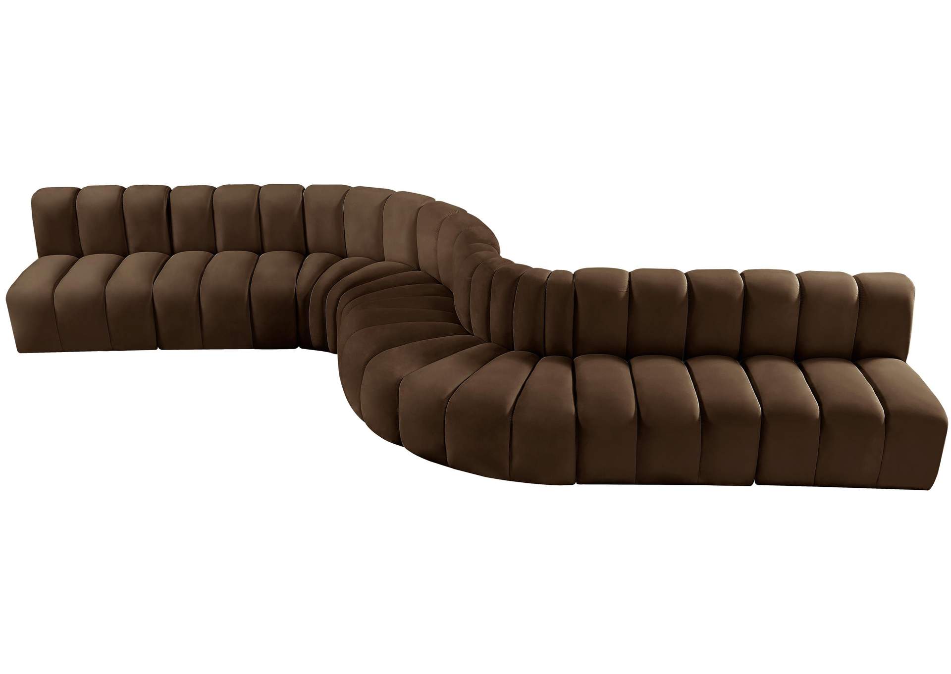 Arc Brown Velvet Modular Sofa,Meridian Furniture