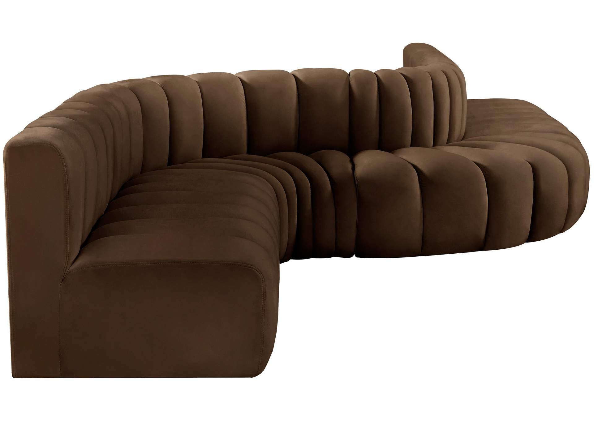 Arc Brown Velvet Modular Sofa,Meridian Furniture