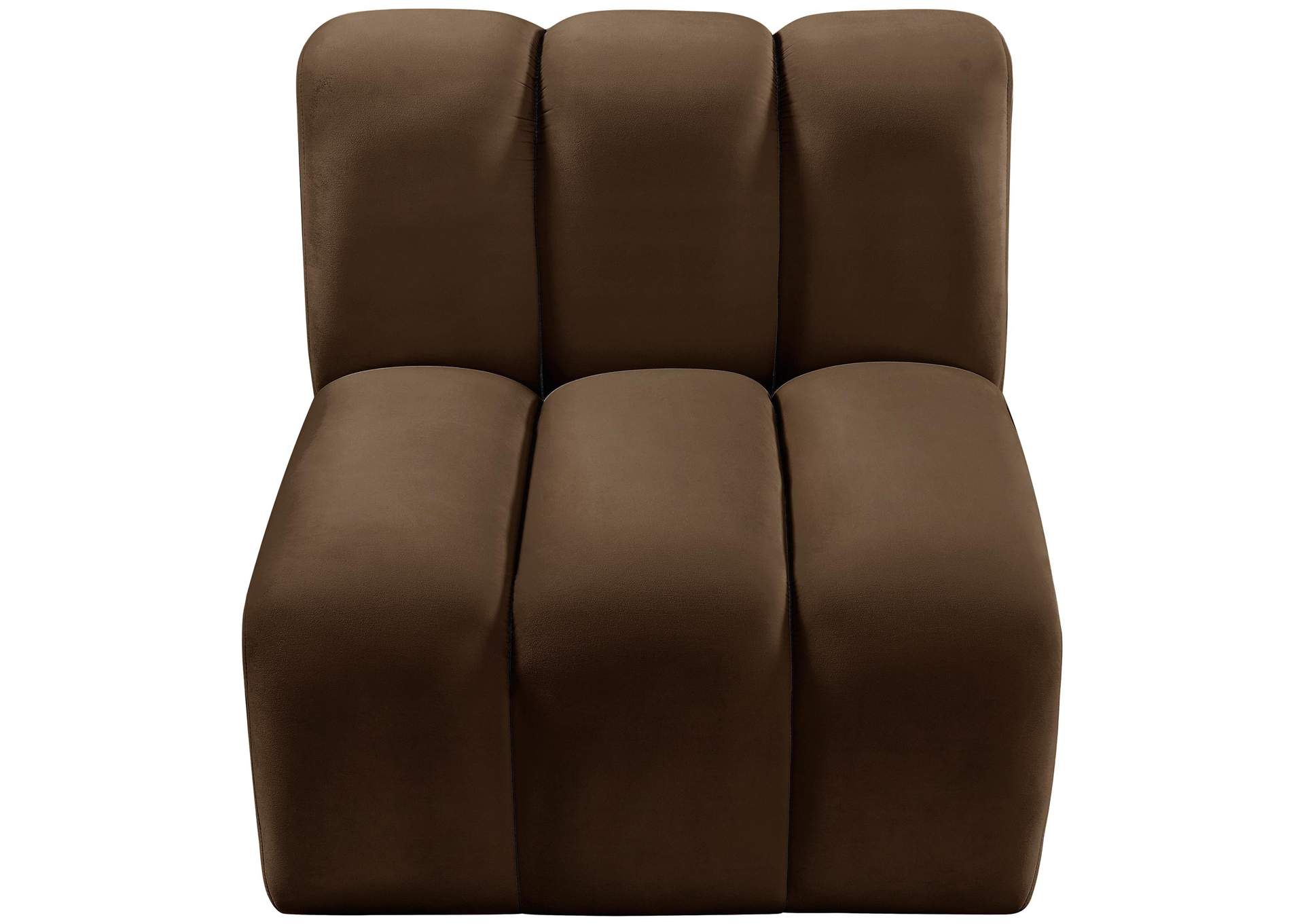 Arc Brown Velvet Straight Chair,Meridian Furniture