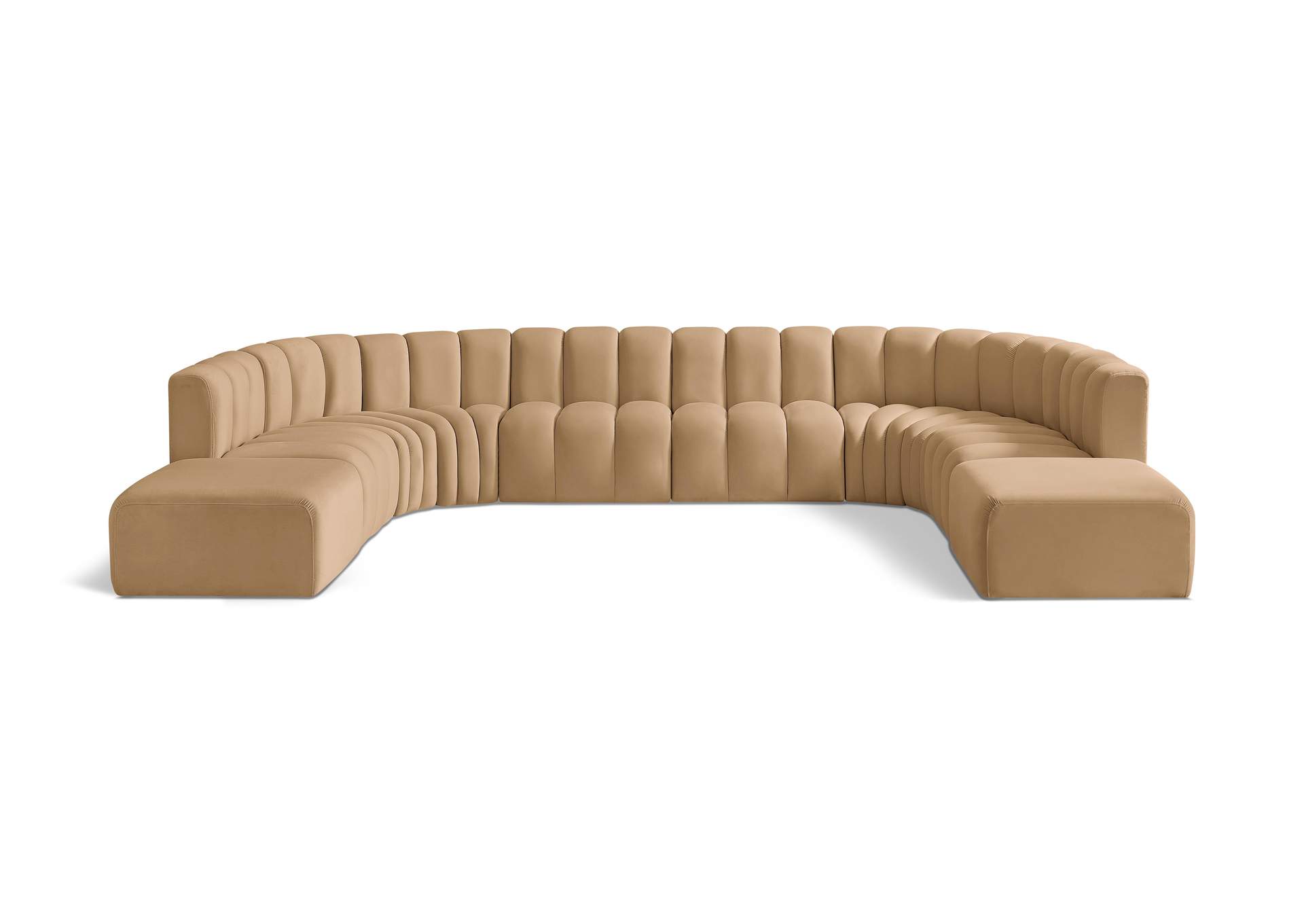 Arc Camel Velvet Modular Sofa,Meridian Furniture