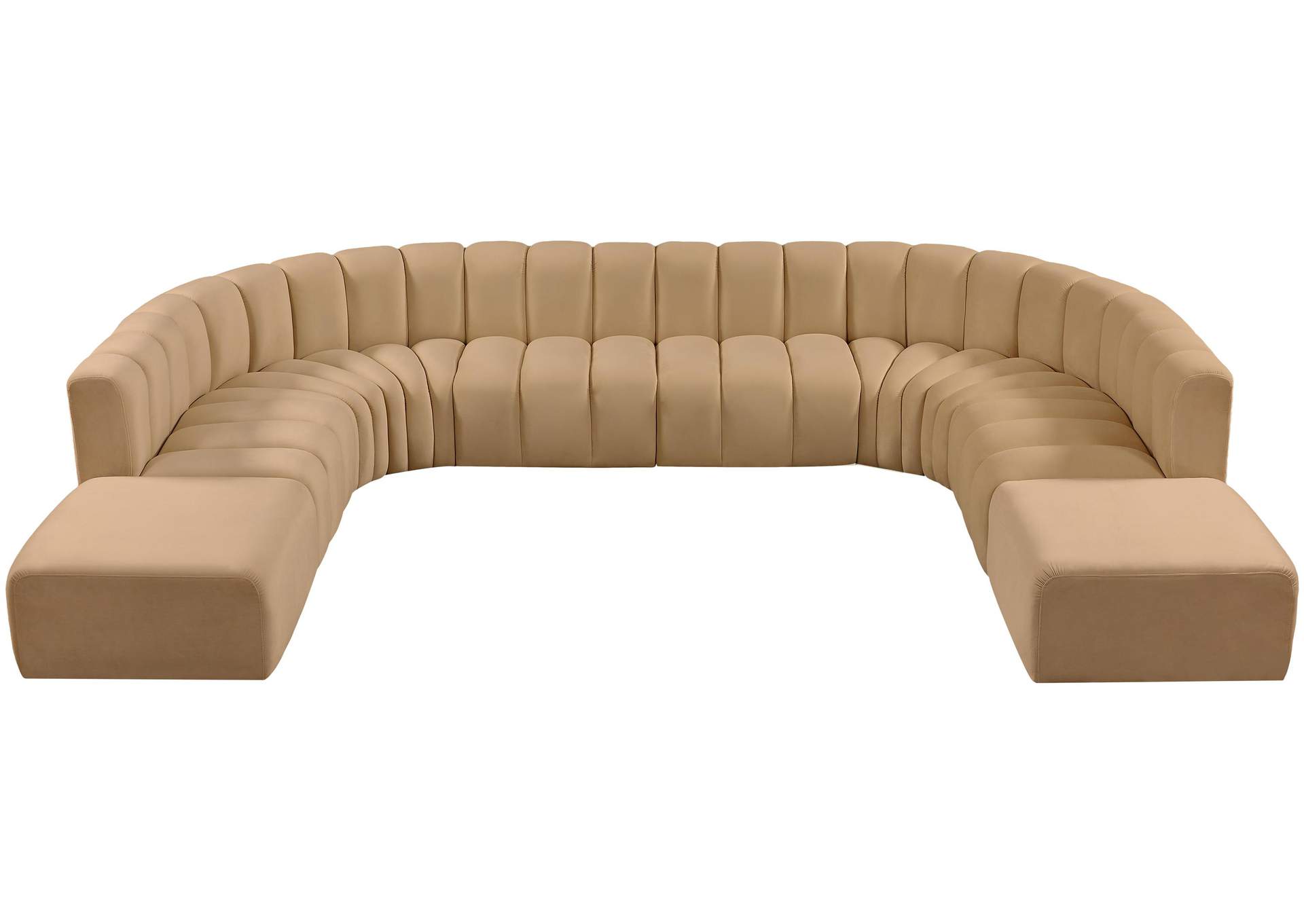 Arc Camel Velvet Modular Sofa,Meridian Furniture