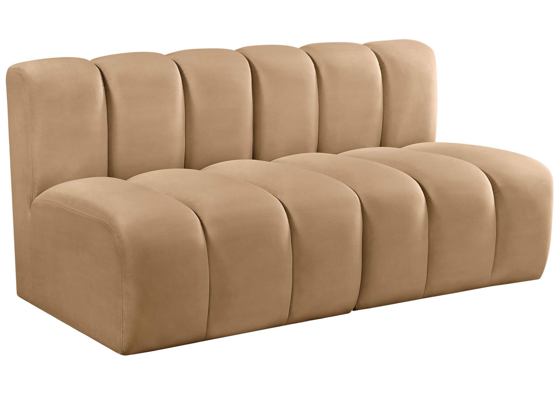 Arc Camel Velvet Modular Sofa,Meridian Furniture