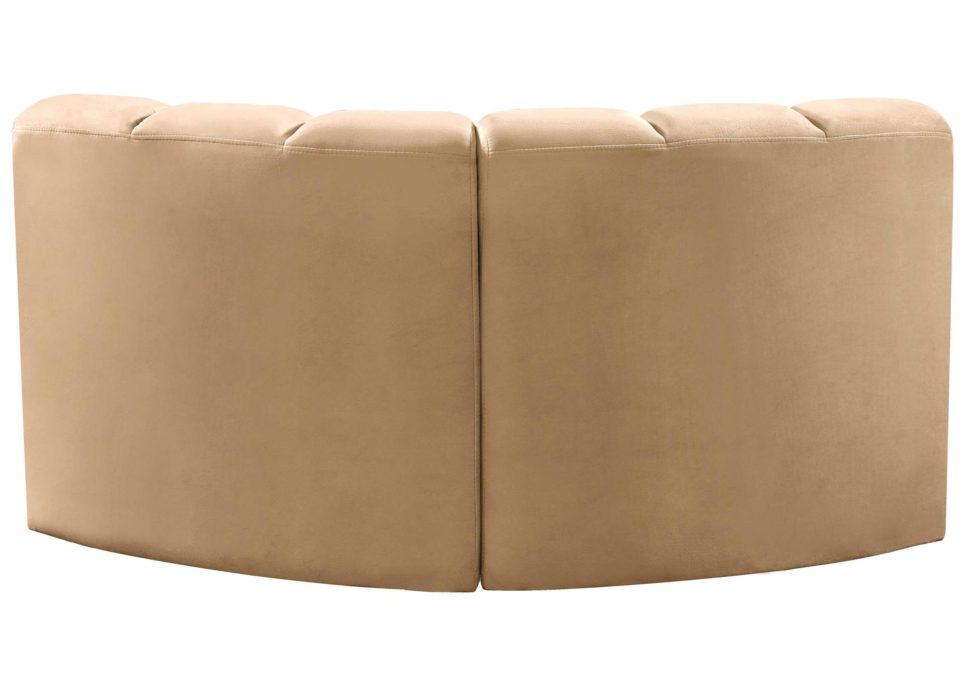 Arc Camel Velvet Modular Sofa,Meridian Furniture