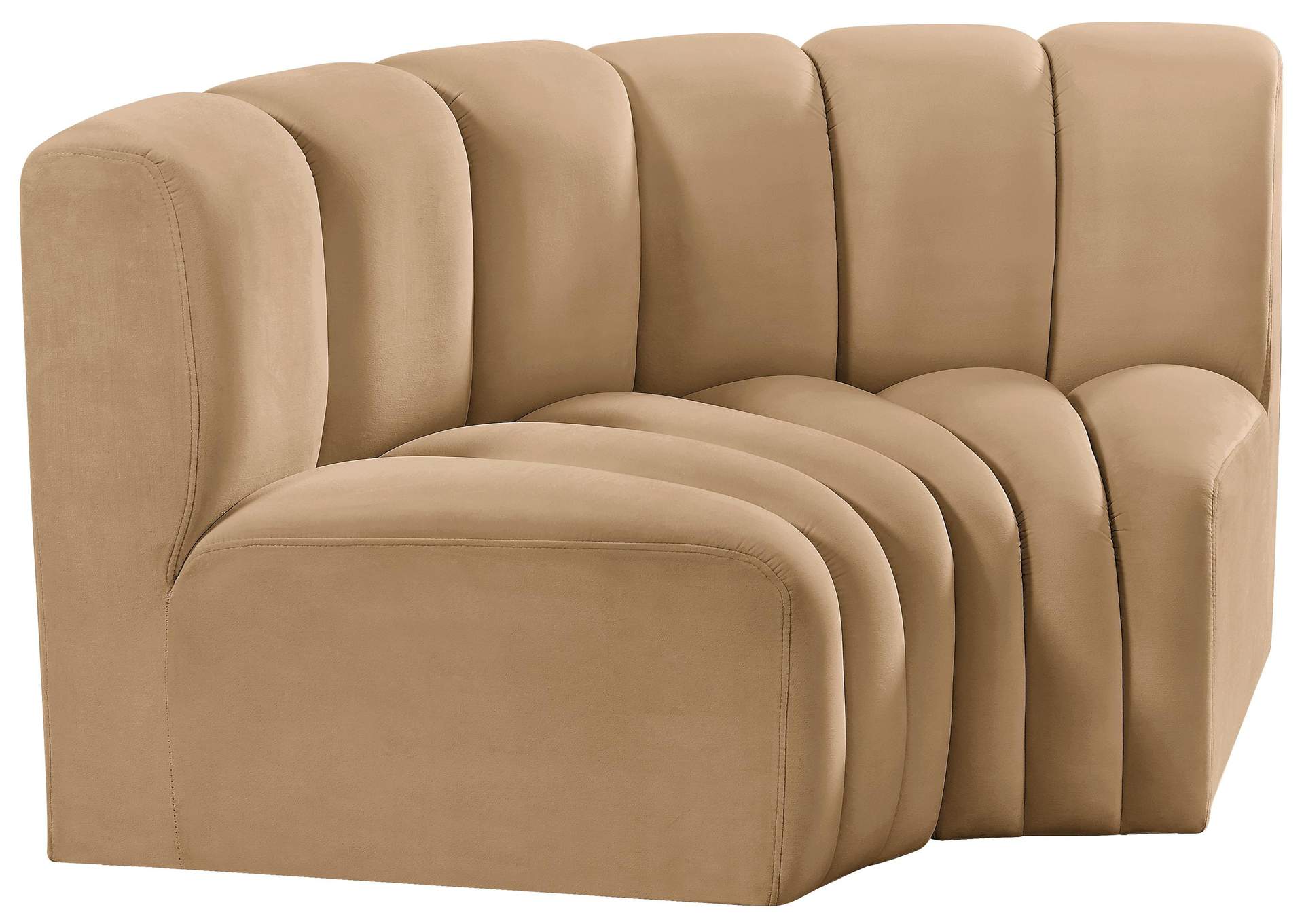 Arc Camel Velvet Modular Sofa,Meridian Furniture